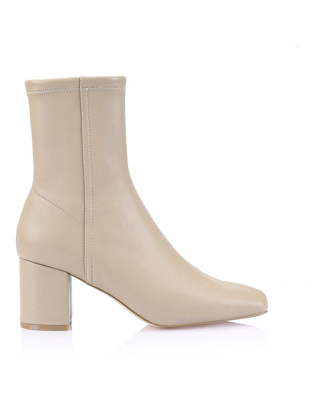 Juan II Sock Boots - Nude Stretch Kid Leather Ankle Boots for Women | Comfortable & Stylish for Office, Party & Everyday Wear