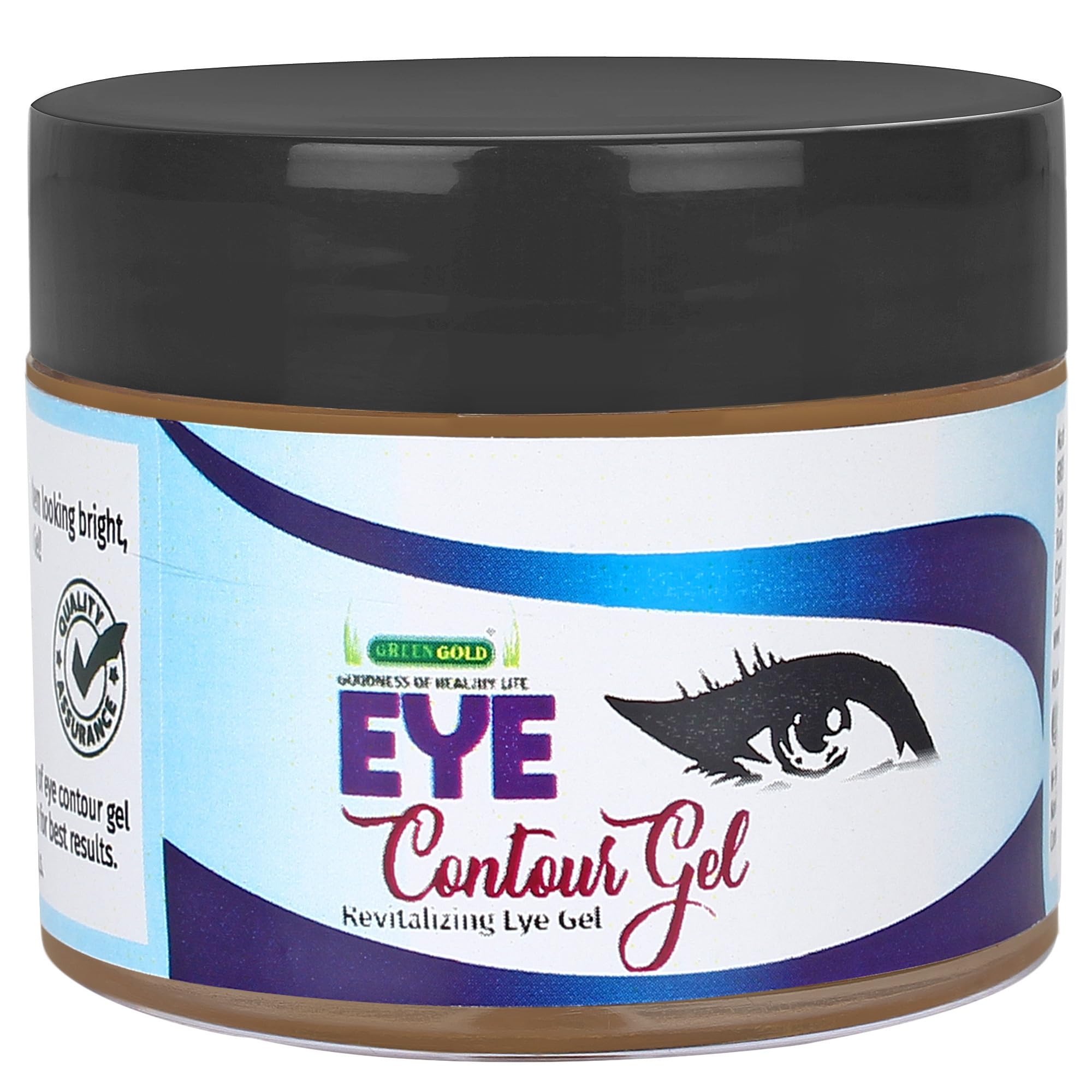 Green Gold Eye Contour Gel - 50g Dark Circle & Puffiness Relief - Hydrating Under Eye Treatment for Brightening & Anti-Aging - Perfect for Morning Routine & Night Care