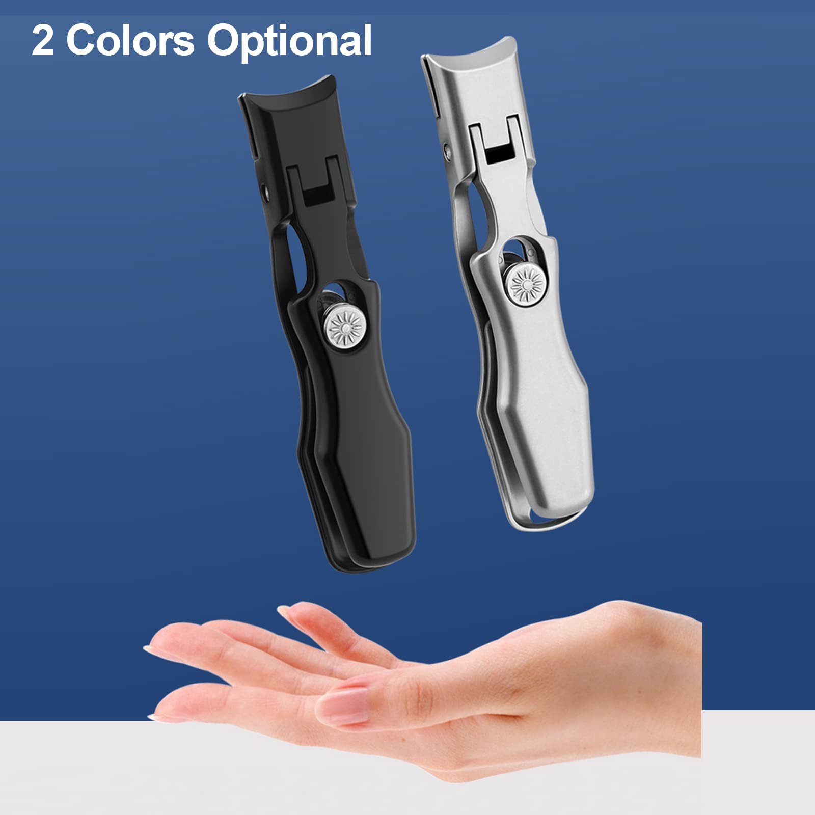 Premium Stainless Steel Nail Clipper for Thick Nails - Wide Jaw Ergonomic Toenail & Fingernail Trimmer with Catcher & Splash-Proof Design - Perfect for Seniors, Diabetics & Home Grooming Kits