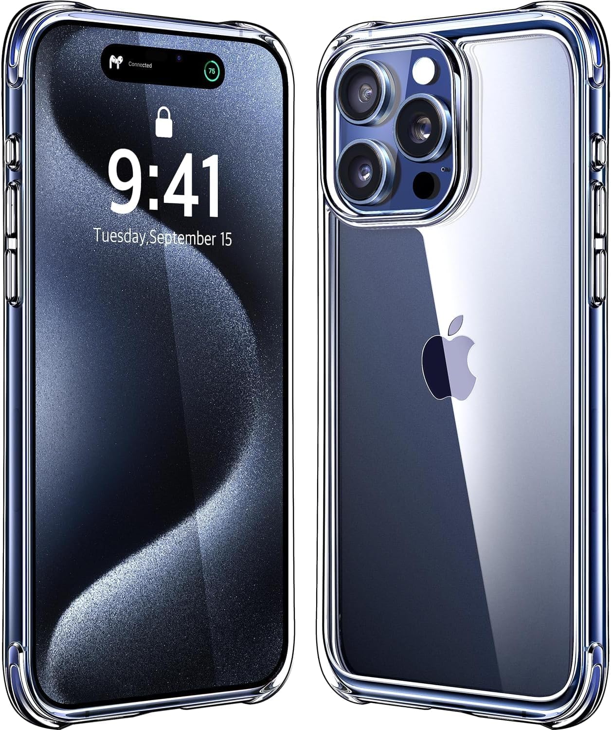 Mkeke Clear iPhone 15 Pro Max Case | Military-Grade Drop Protection | Shockproof Slim Phone Cover | Anti-Yellowing | 2023 Model | Perfect for Outdoor Activities & Daily Use