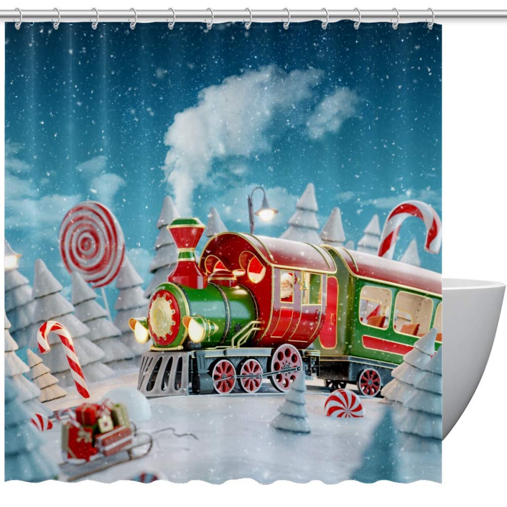 Christmas Magical Train Shower Curtain 60