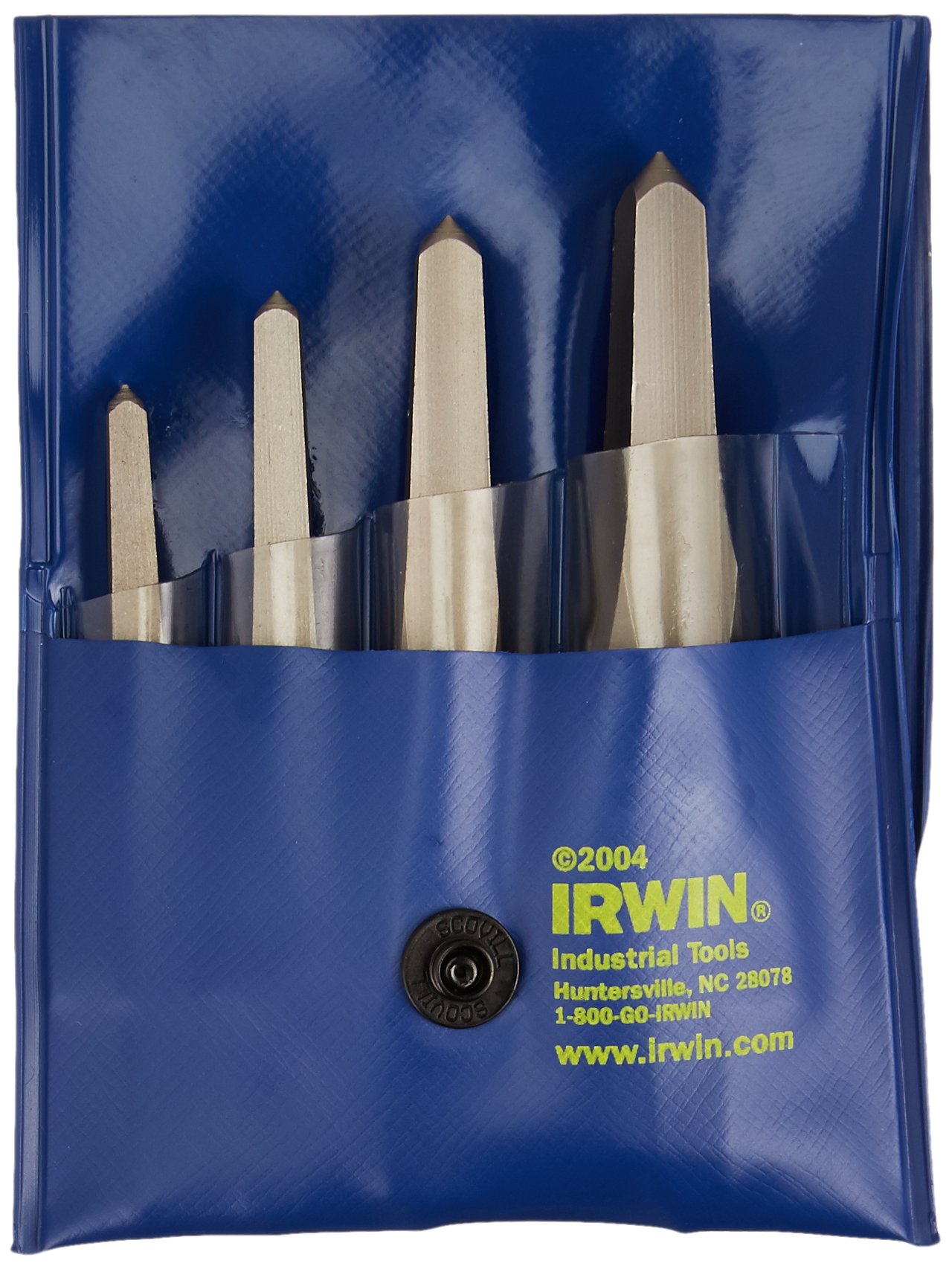 Irwin Tools 53625 4-Piece Straight Flute Screw Extractor Set - Remove Stripped, Broken or Damaged Screws Easily for DIY, Automotive and Home Repair Projects