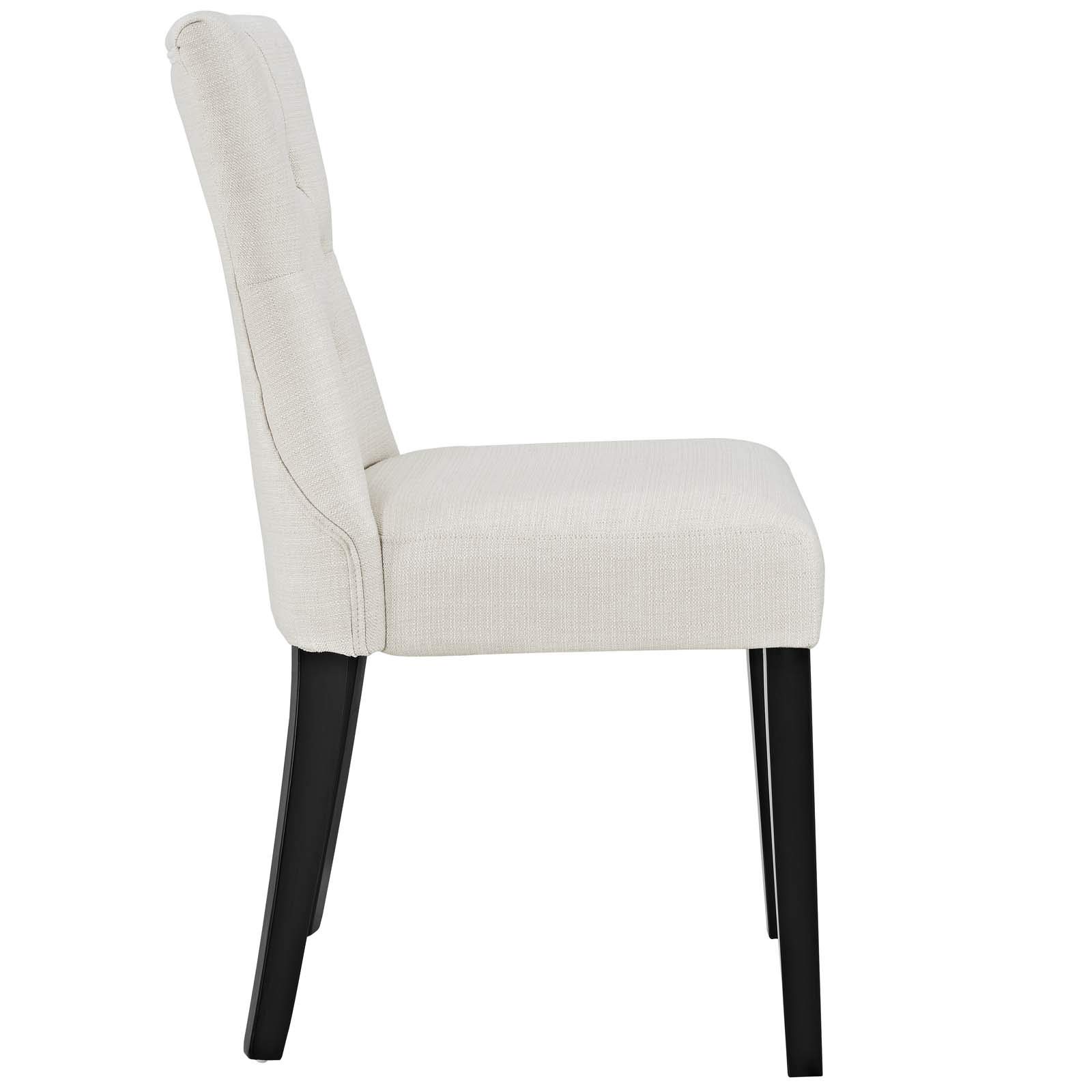Modern Contemporary Urban Design Dining Kitchen Room Side Chair Set of 4 - Fabric Upholstered Beige Accent Chairs for Dining Room, Kitchen, Breakfast Nook & Small Spaces
