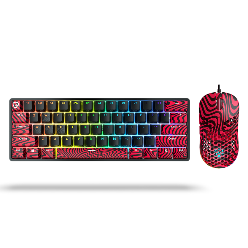 PewDiePie Gaming Keyboard and Mouse Combo Set - RGB Backlit Mechanical Keyboard & Ergonomic Mouse for PC Gamers - Perfect for Streaming, Gaming, and Content Creation