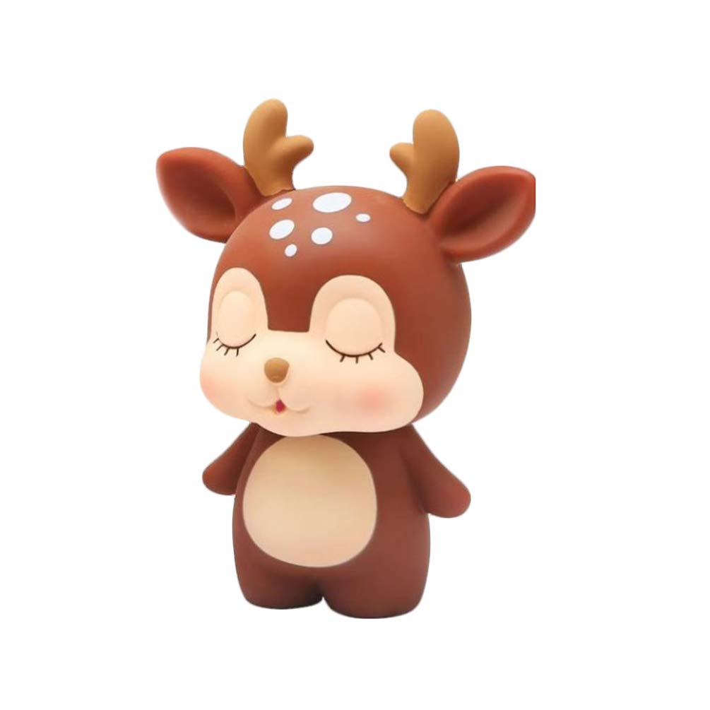 Cute Deer Piggy Bank - Soft Plastic Money Box for Kids & Adults - Cartoon Coin Saving Pot for Bedroom, Living Room, Office Decor - Perfect Gift for Birthday, Christmas & Home Decoration (Use for Saving Coins, Cash & as Adorable Home Decor)