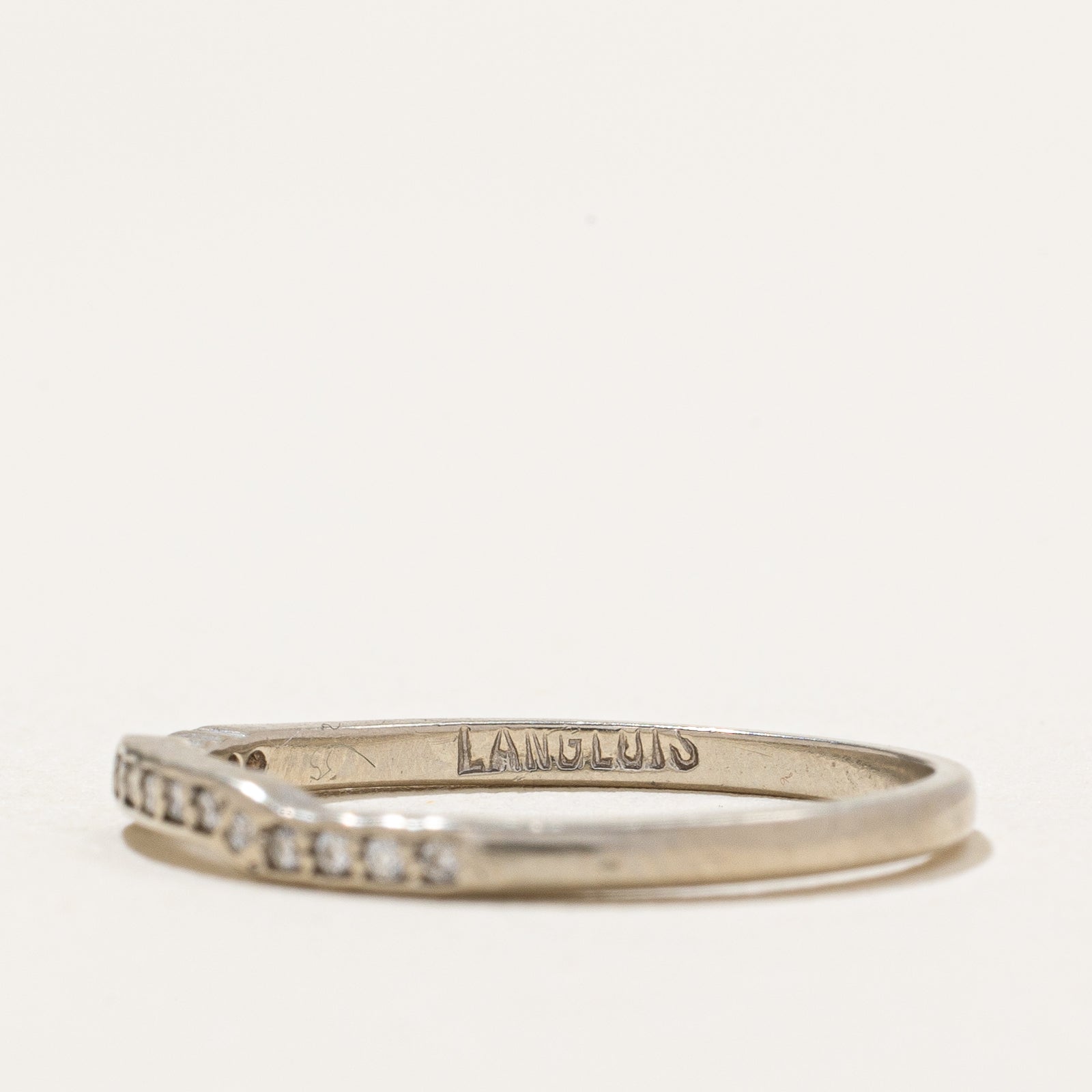 Semi Eternity Diamond Contour Ring - 0.03ctw Round Cut Diamond Band - Size 6.75 - Perfect for Anniversary, Engagement & Wedding Jewelry Gifts