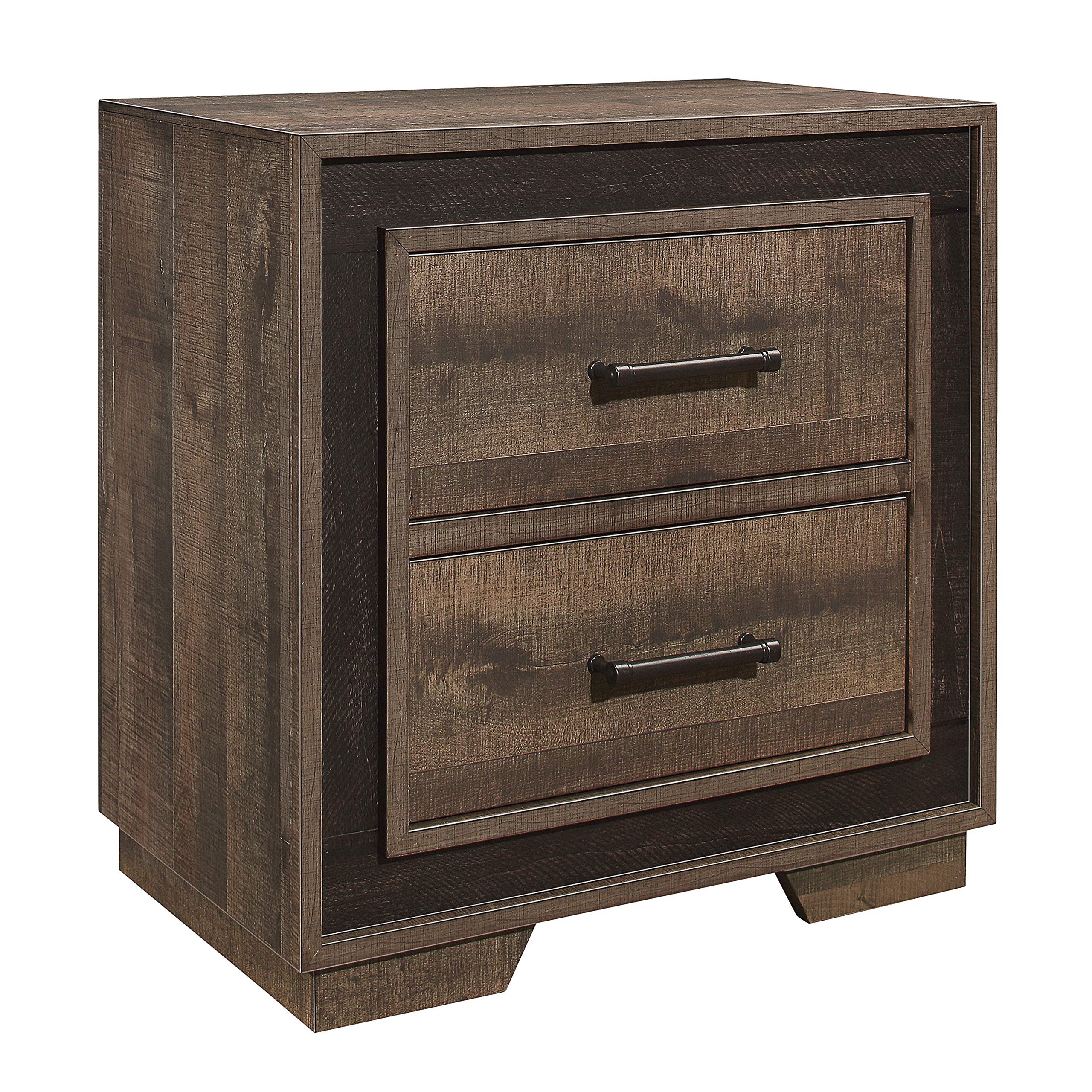 Lexicon Ennis Two-Drawer Nightstand - Modern Bedside Table with Storage for Bedroom, Living Room & Guest Room - Wooden End Table with Smooth Finish & Spacious Drawers