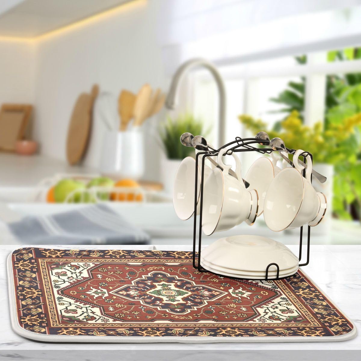 Persian Tribal Texture Dish Drying Mat 18
