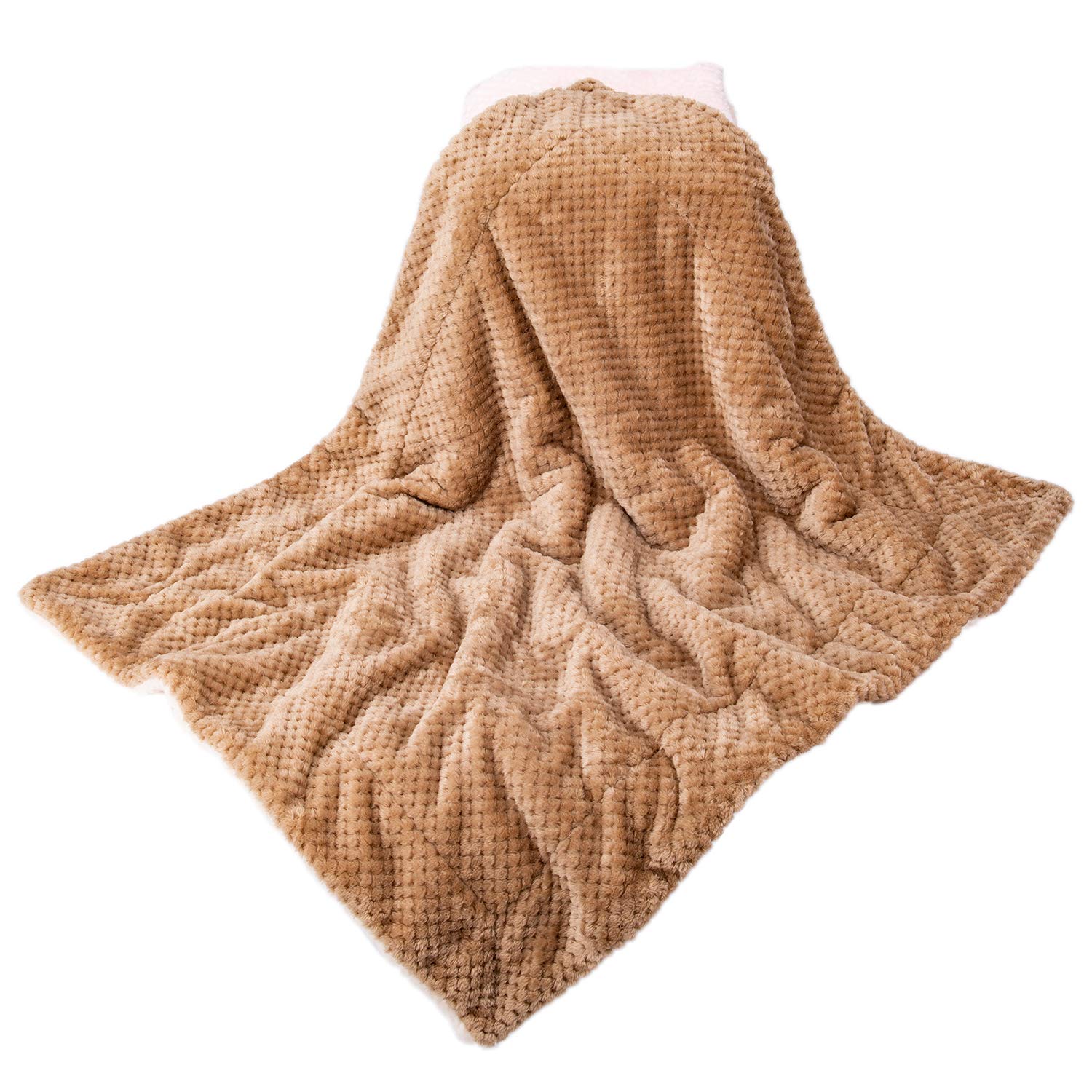 Premium DW-Mocha Fuzzy Pet Blanket - Ultra Soft & Warm Fleece Blanket for Dogs, Cats, Small Animals - Perfect for Pet Beds, Couches, Travel, Camping & Outdoor Adventures (24