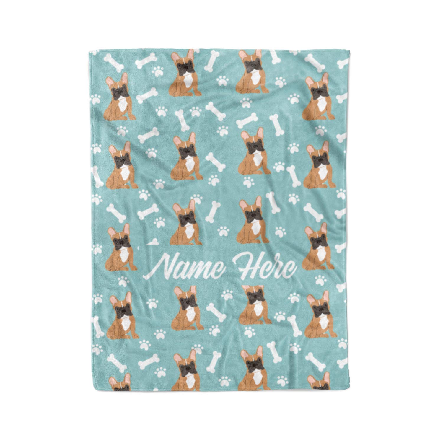 Custom Personalized Fleece & Sherpa Pet Blanket for French Bulldogs - Cozy Throw for Men, Women, Kids & Babies | Perfect Dog Mom Dad Gift for Bedtime, Couch & Travel Use