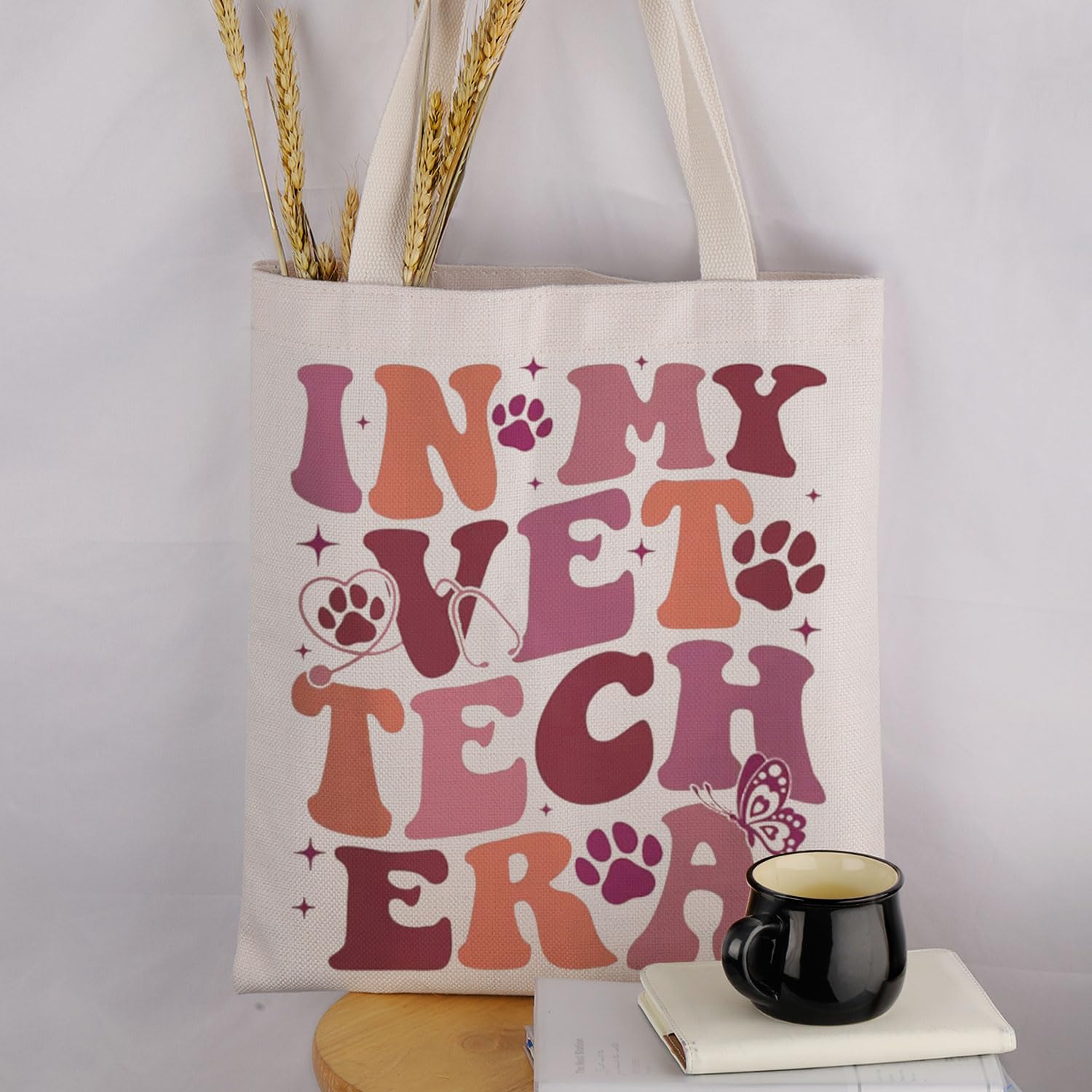 Veterinarian Gift - Vet Tech Era Canvas Tote Bag for Women | Durable Shopping & Work Bag for Veterinary Professionals | Perfect for Clinics, School & Travel