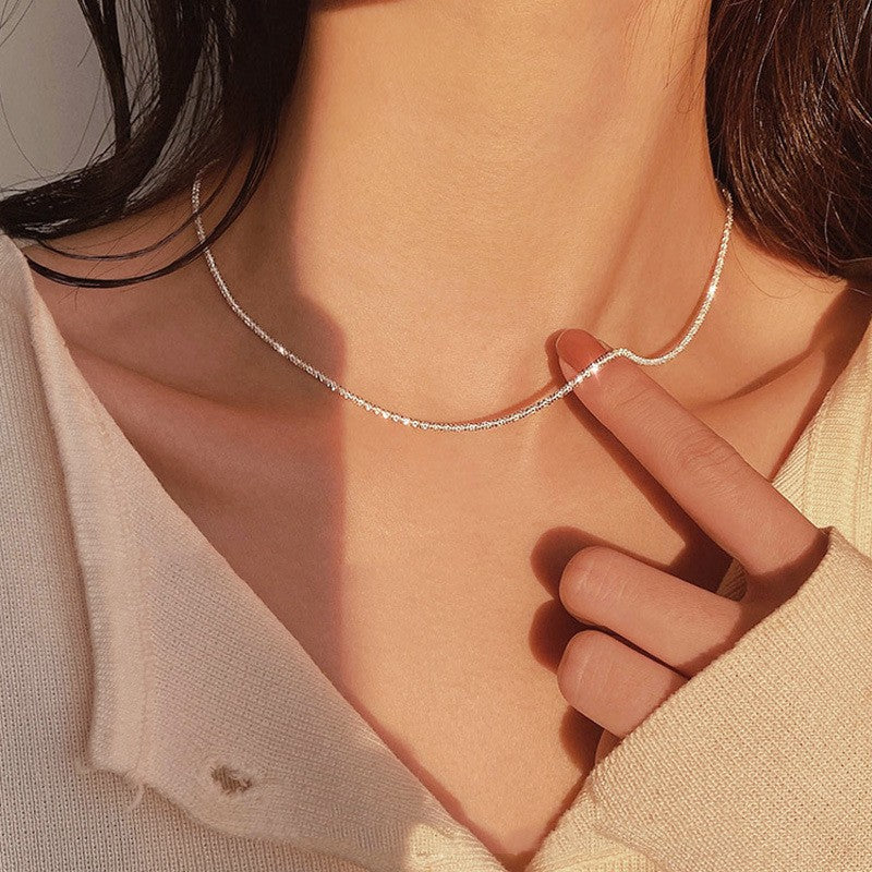 Sparkling Women's Clavicle Chain Choker Necklace - Elegant Layering Jewelry for Parties, Date Nights & Special Occasions