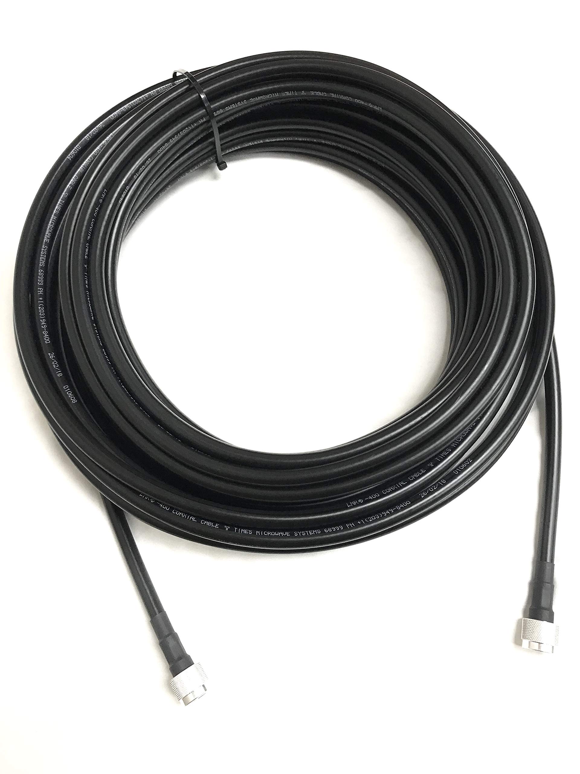 15ft N Male to N Male LMR400 Low Loss Coaxial Cable - 50 Ohm High Performance Antenna Wire for Ham Radio, CB Radio, WiFi, WLAN & RF Applications - Perfect for Long-Distance Signal Transmission & Outdoor Antenna Setups