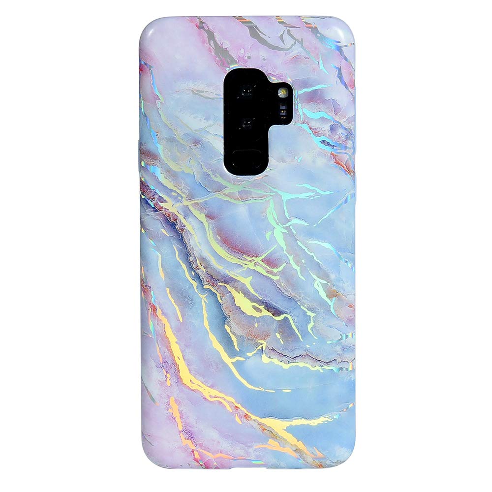 Velvet Caviar Samsung Galaxy S9 Plus Case - Marble Design Protective Phone Cover for Women & Girls | Cute Holographic Pink & Blue | Perfect for Everyday Use, Work & School