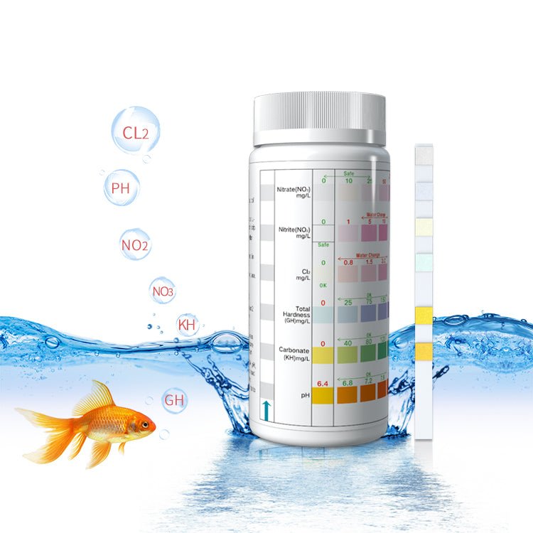 6-in-1 Aquarium Water Test Strips for Freshwater & Saltwater Tanks - Fast & Accurate pH, Nitrate, Nitrite, Chlorine, Hardness Testing Kit - Essential for Fish Tank Maintenance & Water Quality Control