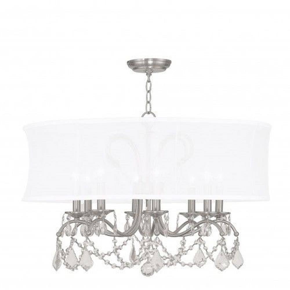 Livex Lighting 6308-91 Newcastle 5-Light Chandelier in Brushed Nickel Finish - Elegant Dining Room & Bedroom Ceiling Light Fixture for Modern Home Decor