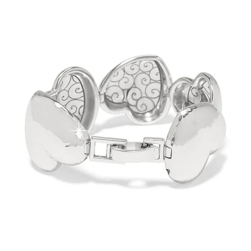 Brighton Trianon Heart Link Bracelet in Sterling Silver - Elegant Gift for Women, Perfect for Valentine's Day, Anniversary & Special Occasions