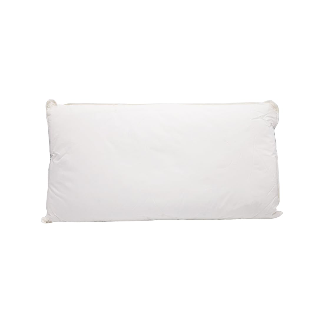 Organic Cotton Cover Down Pillow - Queen Size, Heavy Fill, GOTS Certified - Adjustable Loft for Neck Pain Relief - Ideal for Back, Side & Stomach Sleepers - Perfect for Bedroom, Guest Room & Travel Use