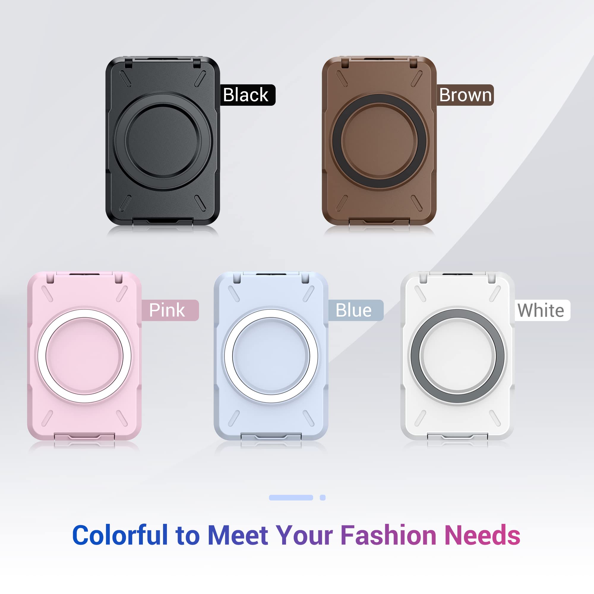 PROfezzion Magnetic Wallet Card Holder for MagSafe - RFID Blocking Hard Shell with 4 Credit Card Slots & Cash Pocket - Compatible with iPhone 16/15/14/13/12 Plus/Max (Excludes Mini Models) | Perfect for Travel, Shopping & Everyday Use