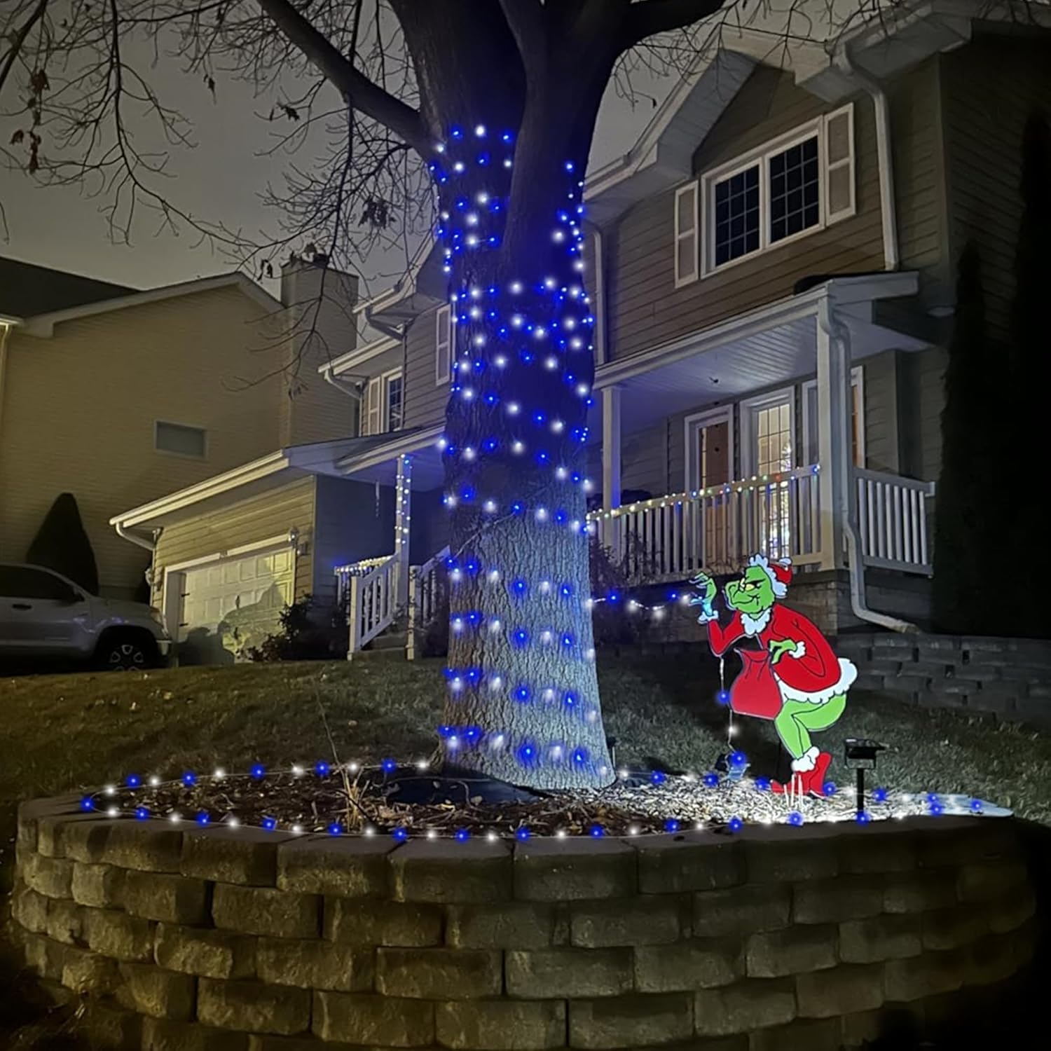 2 Pack Blue and White Solar Rope Lights - 33ft 100 LED Waterproof Outdoor String Lights with 8 Modes | Clear Tube Fairy Lights for Christmas, Garden, Pool, Patio, Porch, Tree & Party Decorations | Perfect for Backyard, Wedding, Landscape Lighting