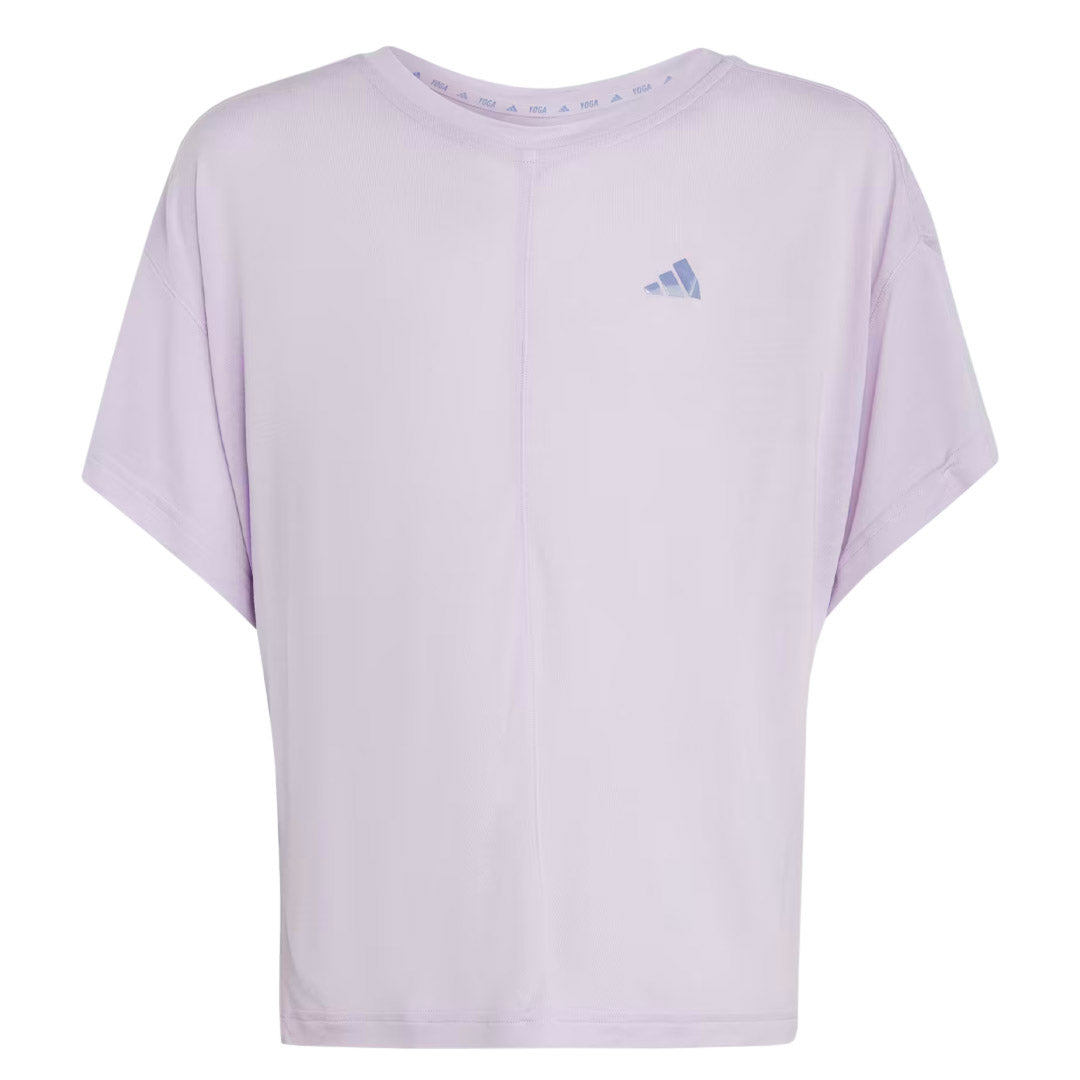 Adidas Girls' Junior Yoga Aeroready Loose Fit T-Shirt (IC0322) - Comfortable & Breathable Workout Top for Yoga, Gym & Casual Wear