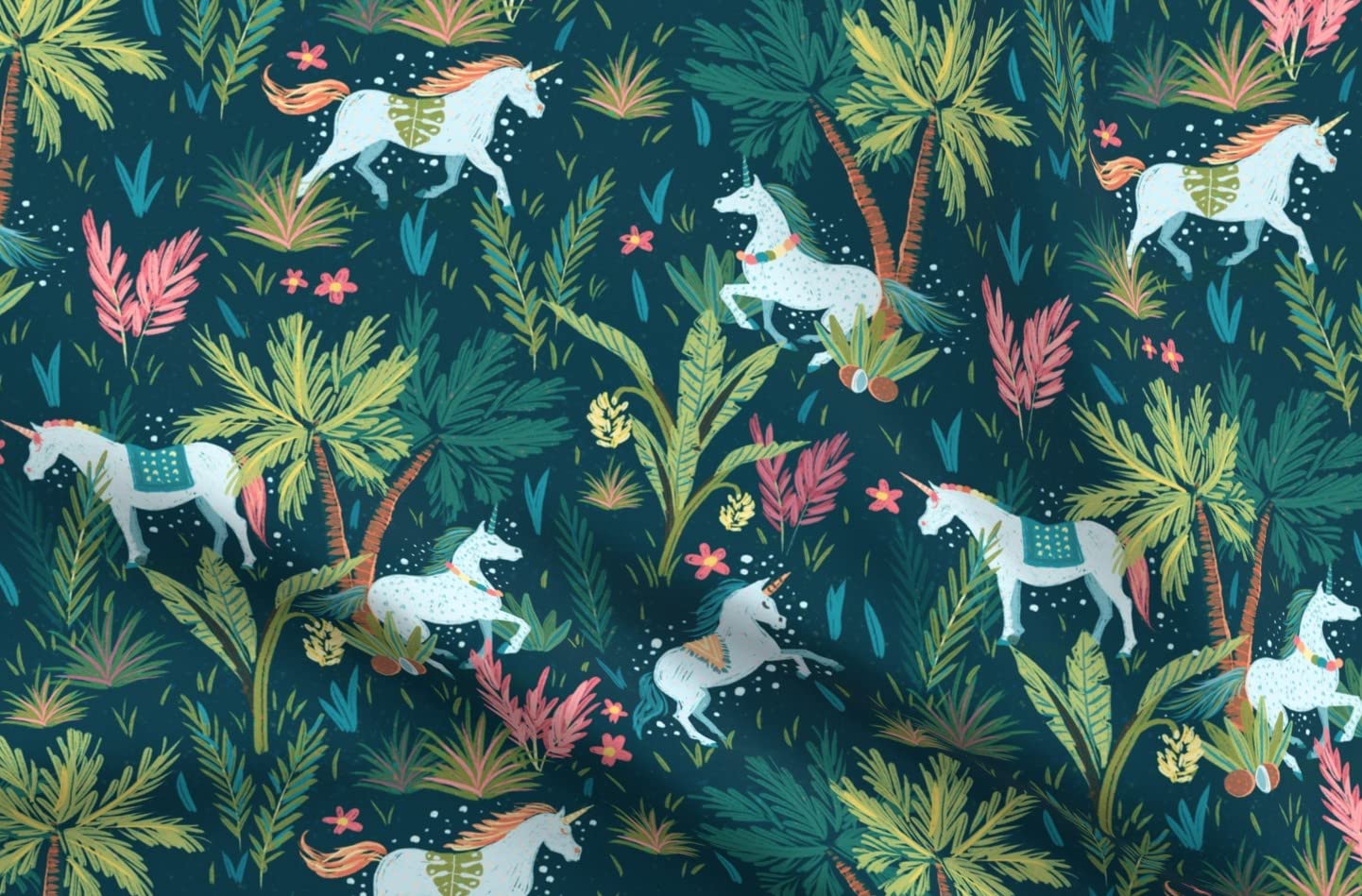Unicorn Mystical Storybook Printed Minky Fabric - Fat Quarter for Sewing Baby Blankets, Quilt Backing & Plush Toys | Soft & Durable Fabric for DIY Crafts, Nursery Decor & Gift Making