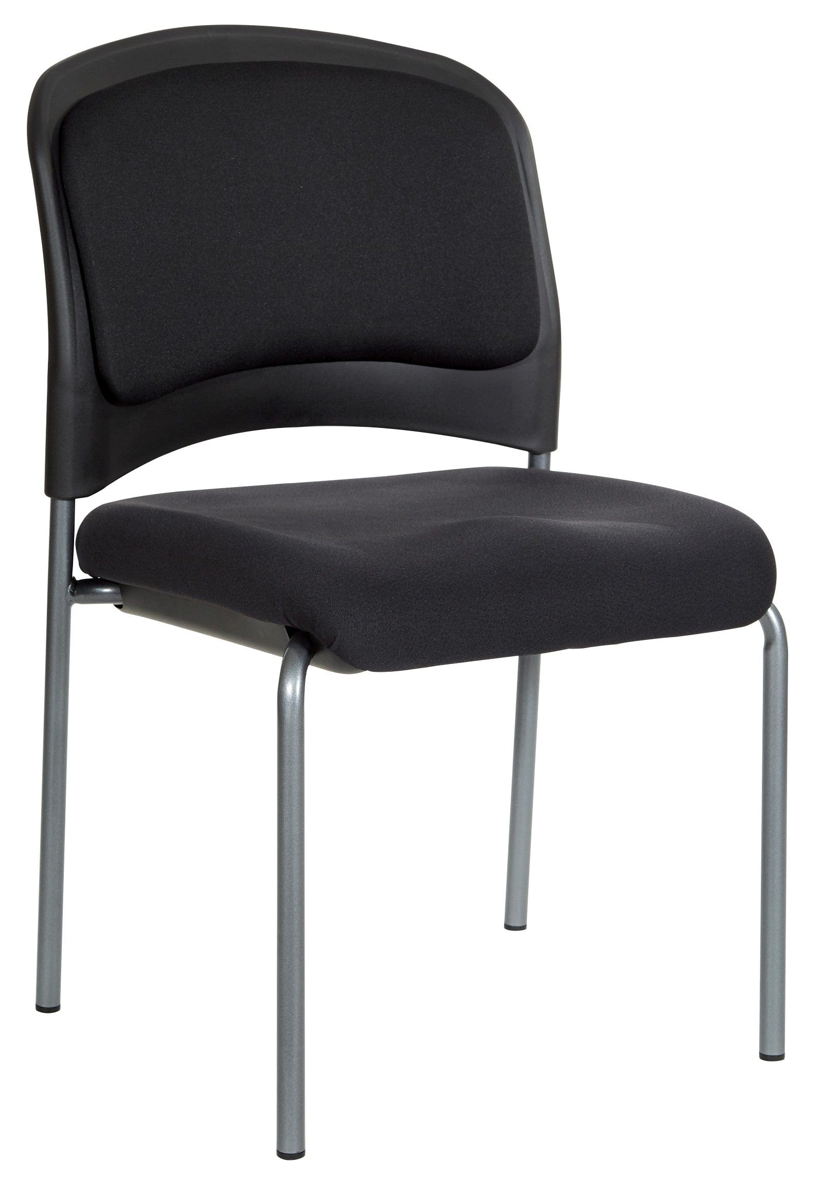 Office Star Pro Line Armless Visitors Chair with Titanium Finish - Modern Office Guest Seating for Reception Areas, Waiting Rooms & Conference Rooms [82720R 30]