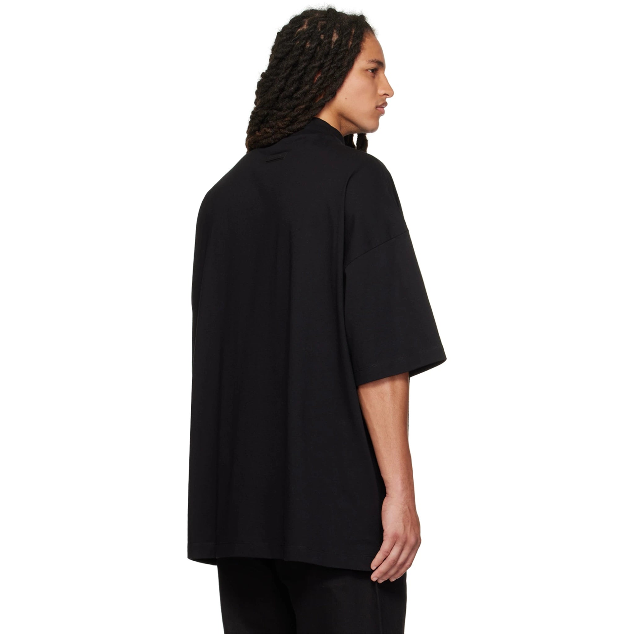 Fear of God Essentials Arch Logo Jet Black T-Shirt (SS23) - Men's Streetwear Fashion for Casual Wear & Urban Style
