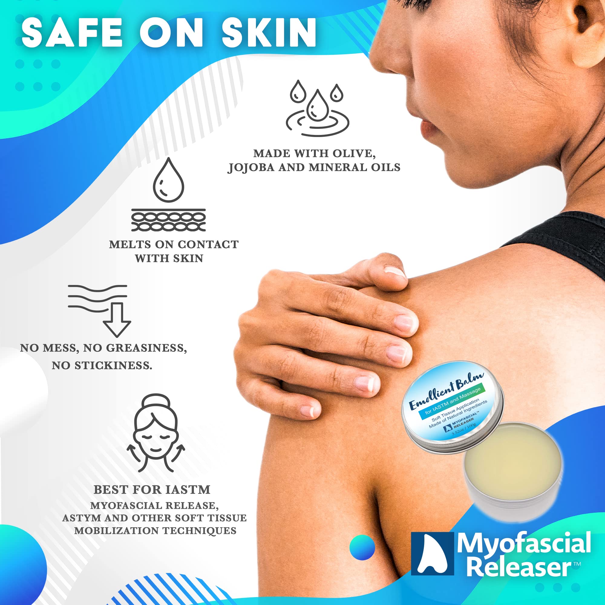 **Natural Essential Massage Oil & Myofascial Release Tool - Ultra Strength Muscle Rub Balm for Massage Therapy, IASTM & Gua Sha - 100g | Relieve Sore Muscles, Improve Recovery & Relaxation**    *(Use for post-workout recovery, deep tissue massage, pain relief, and relaxation at home or in professional therapy sessions.)*