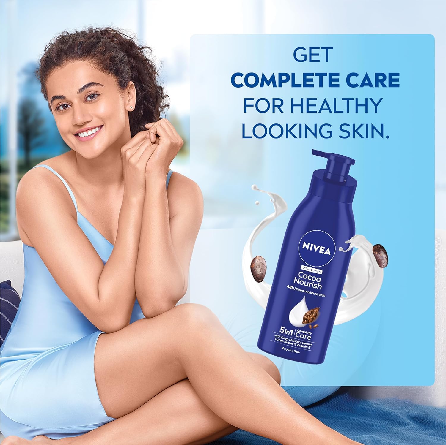 NIVEA Cocoa Nourish 400ml Body Lotion with Deep Moisture Serum | 48-Hour Hydration | Enriched with Cocoa Butter & Coconut Oil | Non-Greasy Formula for Healthy Skin | Best for Very Dry Skin | Perfect for Daily Moisturizing & Winter Skin Care