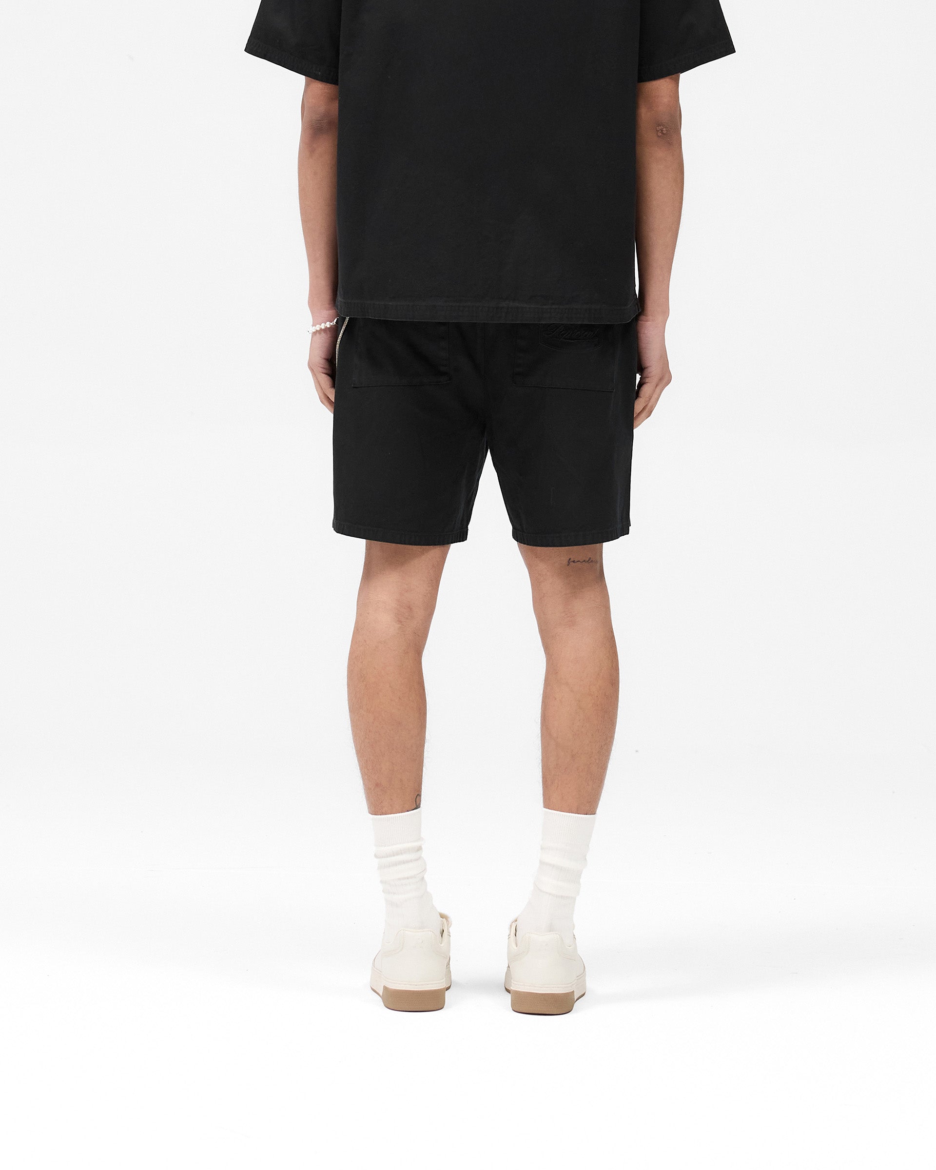 Premium Cotton Tailored Shorts for Men - Jet Black - Comfortable & Stylish Casual Wear for Summer, Gym, and Outdoor Activities