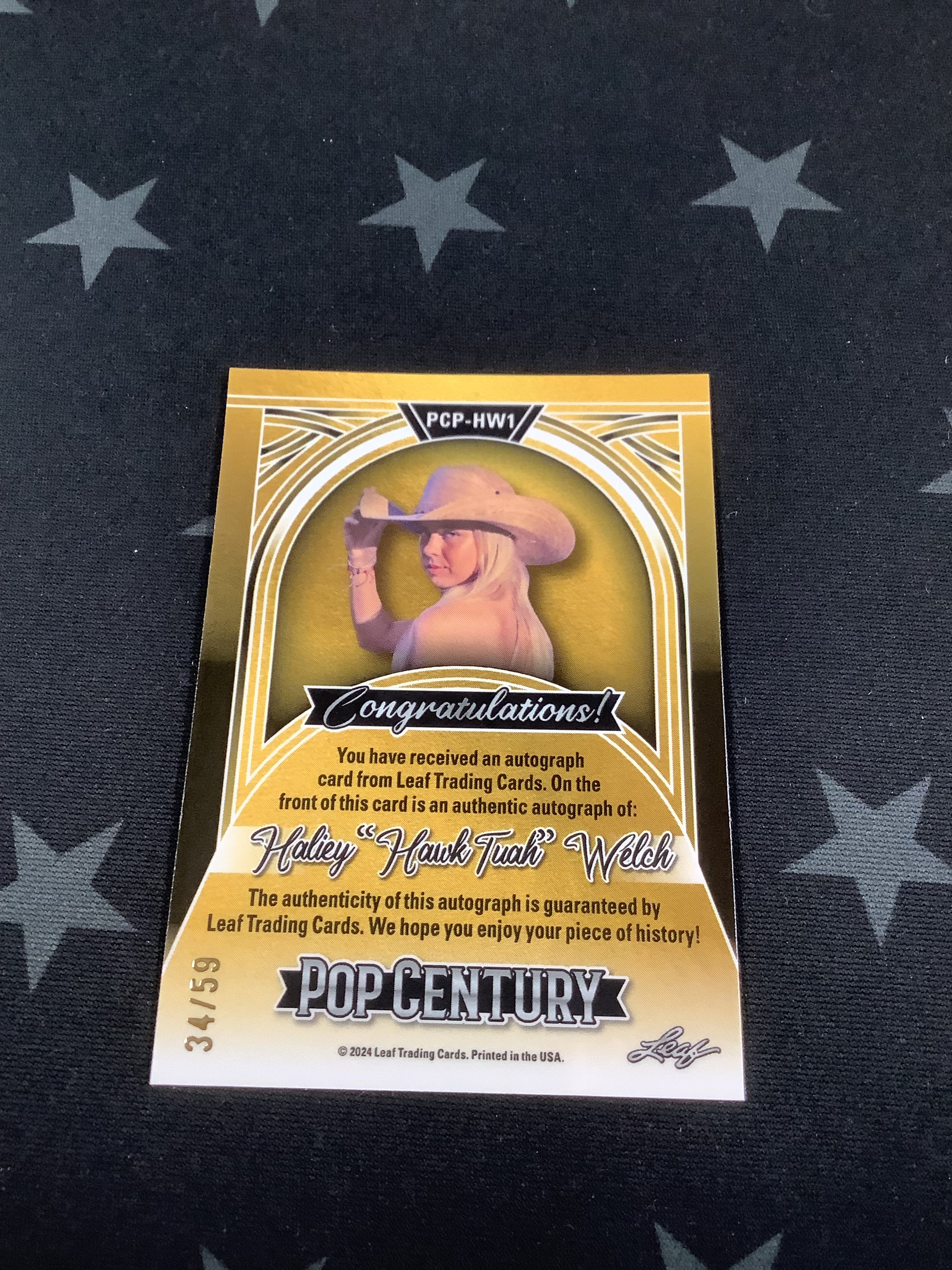 2024 Leaf Pop Century Hailey Welch Autographed Card #/59 with Inscription - Rare Collectible for Sports Memorabilia & Trading Card Enthusiasts