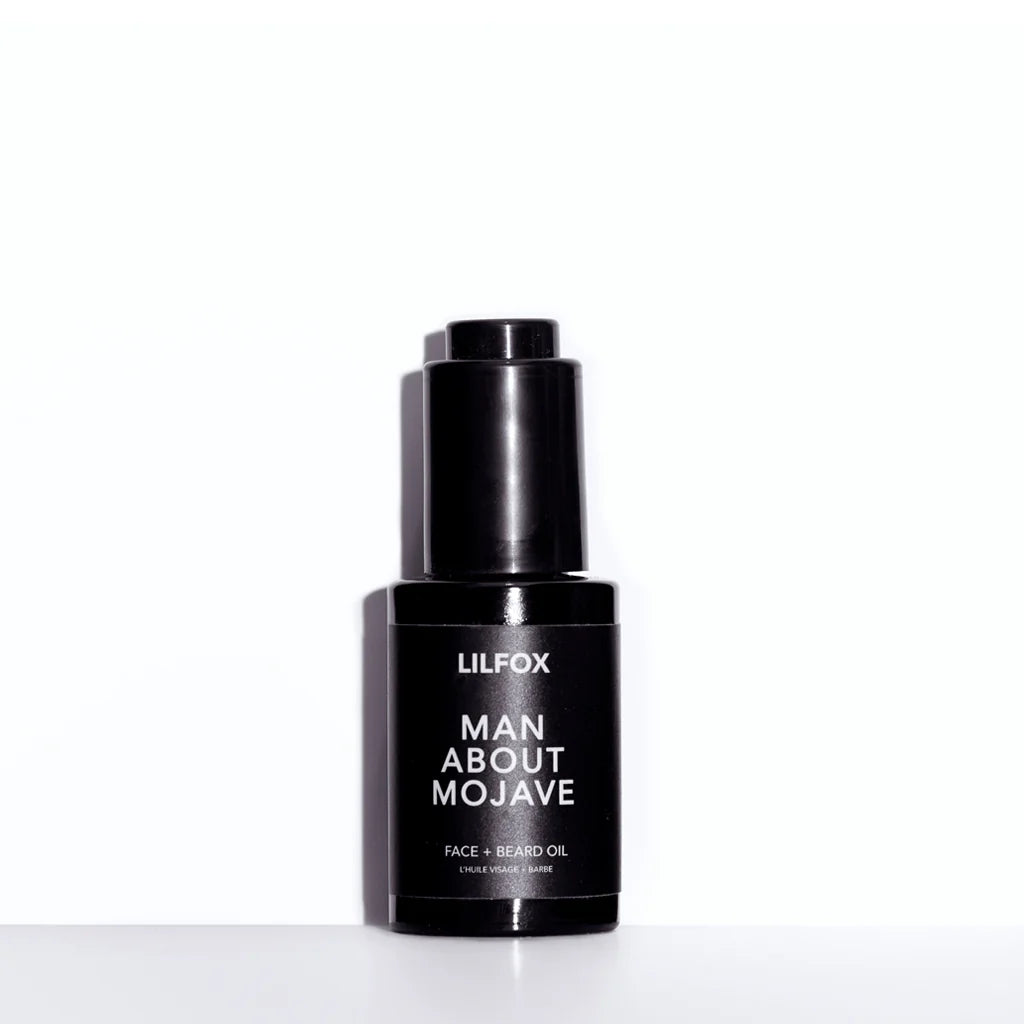 Premium MAN ABOUT MOJAVE Face & Beard Oil for Men - Hydrating & Conditioning - Natural Ingredients for Soft Skin & Healthy Beard - Perfect for Daily Grooming & Styling Routine