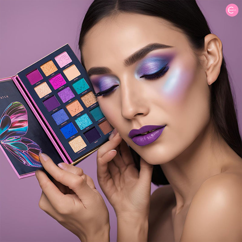 BEAUTY GLAZED Butterfly Eyeshadow Palette - 18 Highly Pigmented Colors, Long Lasting Makeup for Day & Night Looks - Perfect for Parties, Weddings and Special Occasions