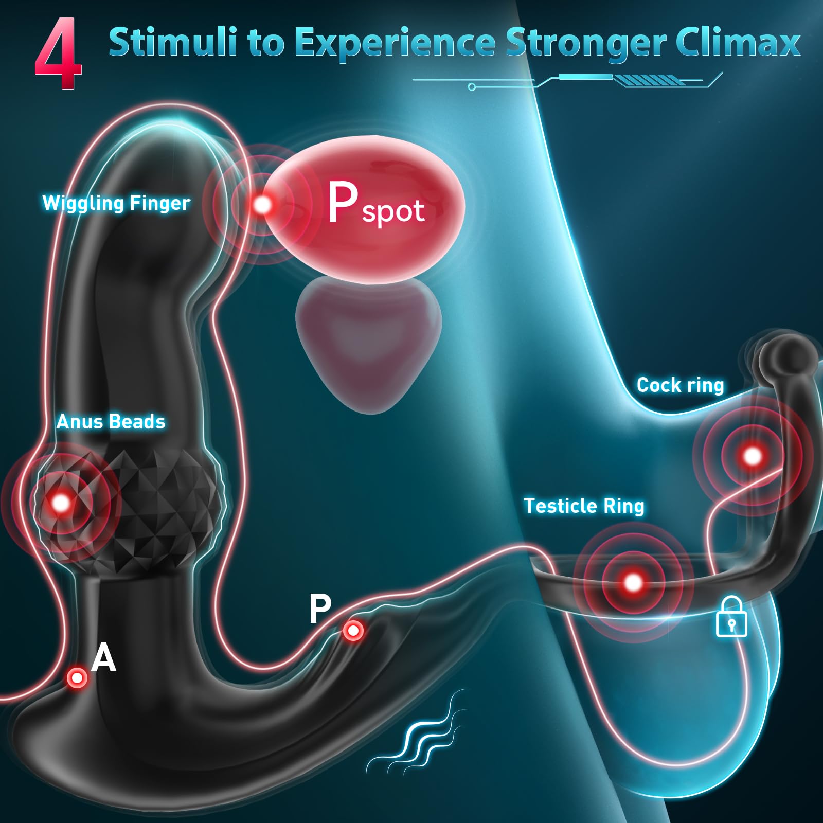BEISAR Prostate Massager for Men - Remote Control Anal Vibrator with 7 Vibration Modes & Cock Ring - Adult Sex Toy for Couples & Solo Play - Perfect for Prostate Stimulation, Pleasure & Relaxation at Home