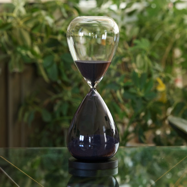 90 Minute Hand Blown Bicolor Sand Timer - Purple or Blue - Perfect for Board Games, Meditation & Classroom Activities