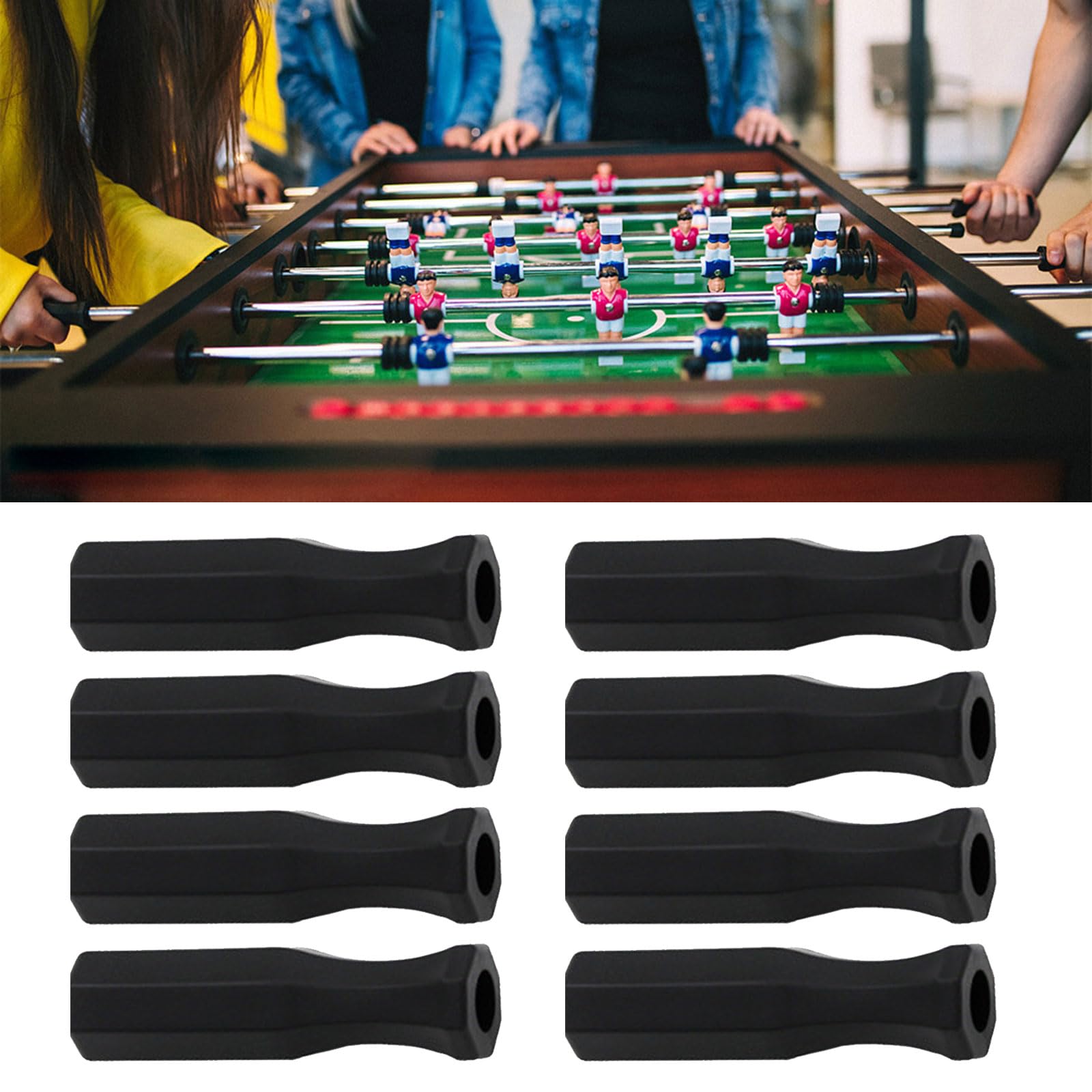 MOIDHSAG 8Pcs Calcio Maniglia Grip per Biliardino - Maniglie di Ricambio per Calcio da Tavolo, Ideali per Appassionati di Calcio e Giochi da Tavolo, Perfecte per Casa, Bar e Sale Giochi