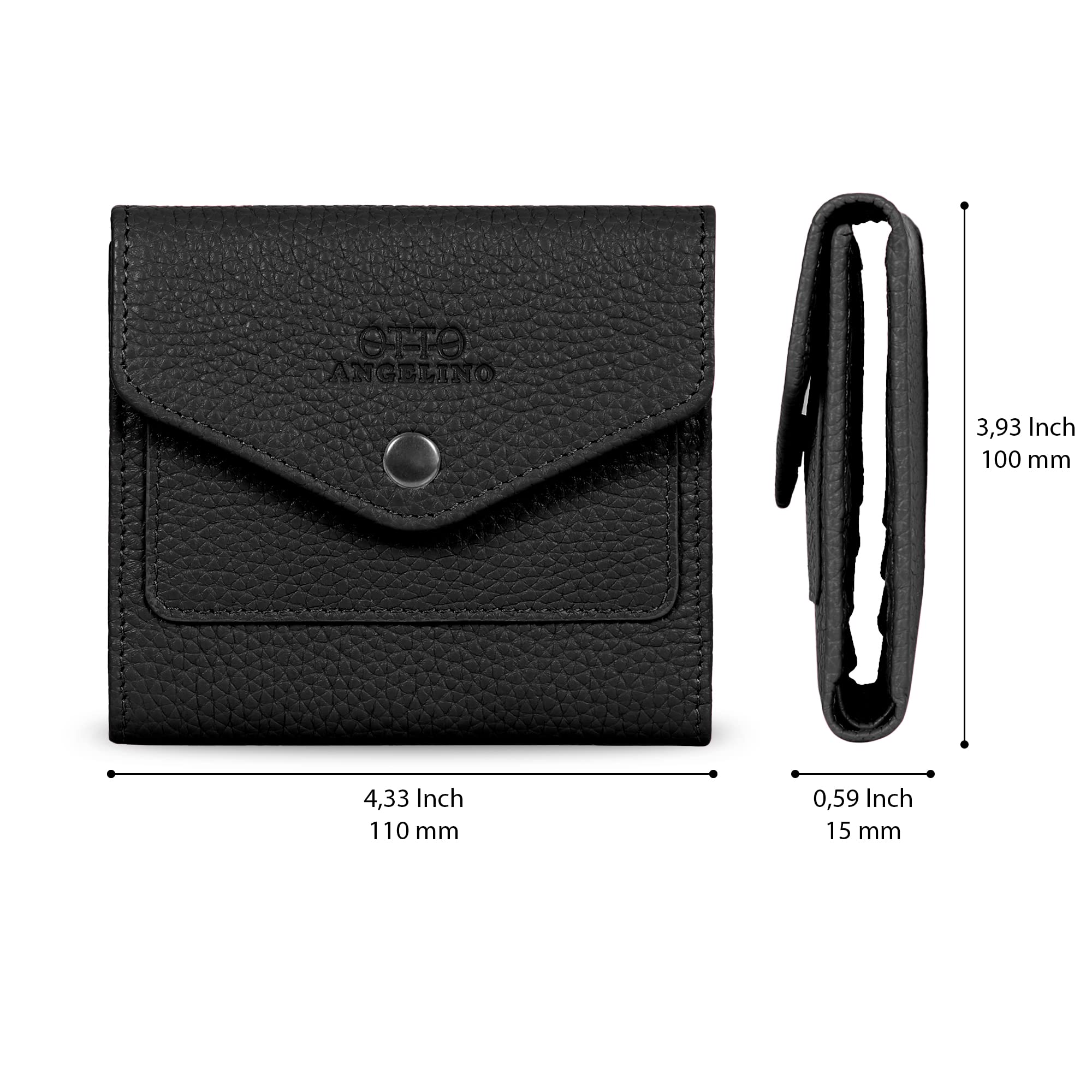 Genuine Leather RFID Blocking Envelope Wallet for Men & Women - Slim Bifold Credit Card Holder for Travel & Everyday Use