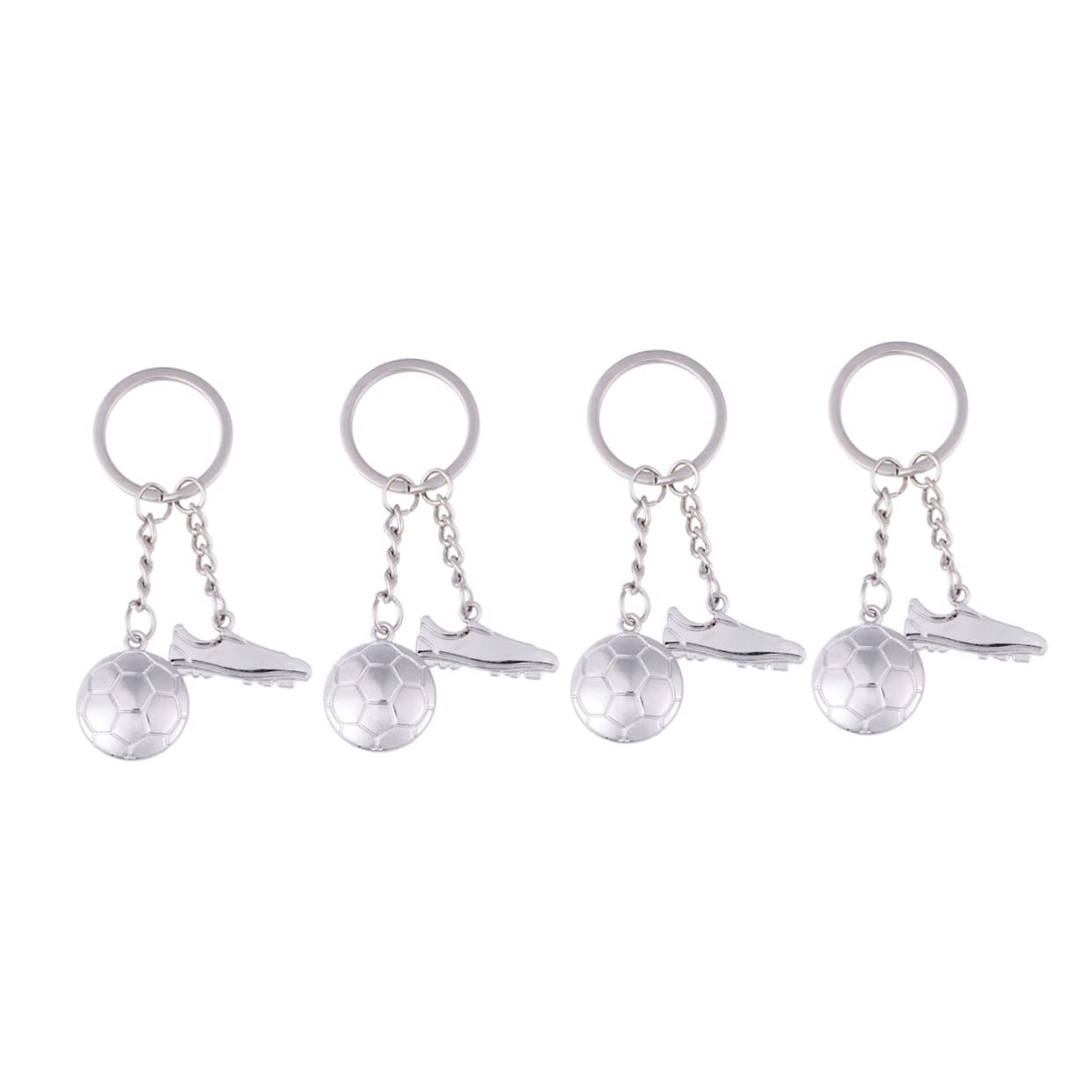Balacoo Soccer Keychains 4pcs - Metal Football Keychains for Sports Enthusiasts - Unique Car & Bag Decor - Perfect for Gifts & Fan Accessories