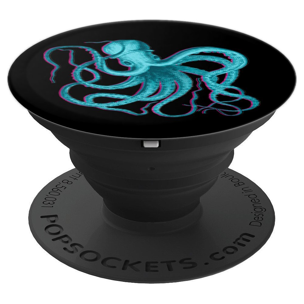 OCTOPUS VINTAGE VAPORWAVE AESTHETIC ART PopSockets PopGrip - Swappable Phone Grip for iPhone, Samsung & Tablets | Perfect for Gaming, Photography & Everyday Use