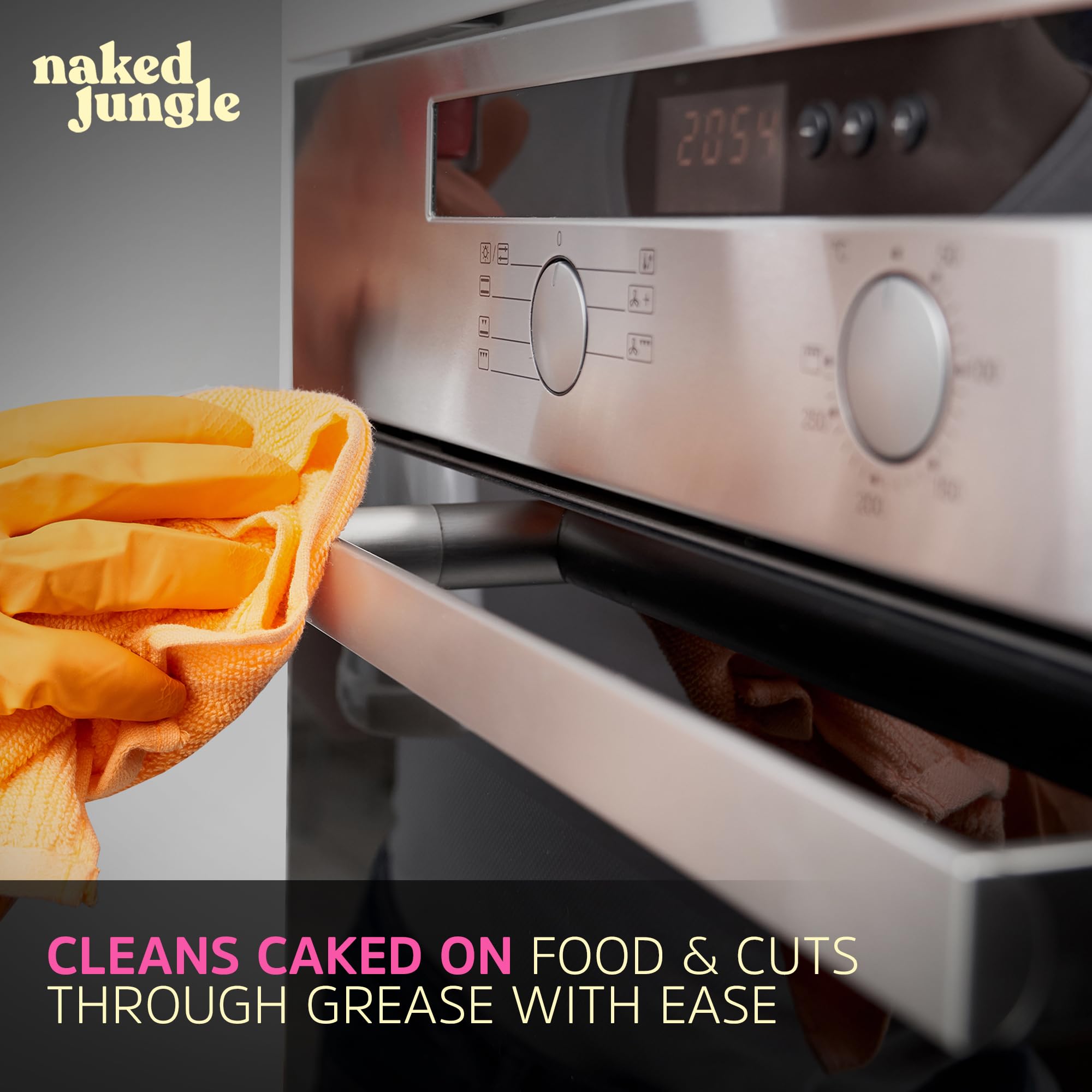 Naked Jungle Premium Plant-Based Stove Top Cleaner & Oven Cleaner - Heavy Duty Degreaser Spray for Cooktops, Gas Stoves, Grills (24oz) - Eco-Friendly Kitchen Cleaning for Tough Grease & Burnt-On Food