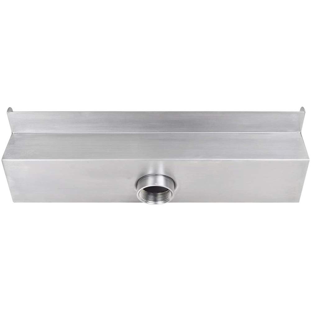BLUECC Stainless Steel Pool Fountain for In-Ground Pools | 17.7x4.5x3.1 Inch Rectangular Waterfall Feature | Outdoor & Indoor Garden Decor | Perfect for Backyard, Patio, and Poolside Landscaping