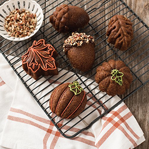 Nordic Ware Autumn Treats Nonstick Baking Pan - Bronze Cake Mold for Pumpkin Bread, Apple Pie & Seasonal Desserts - Perfect for Thanksgiving, Halloween & Fall Baking