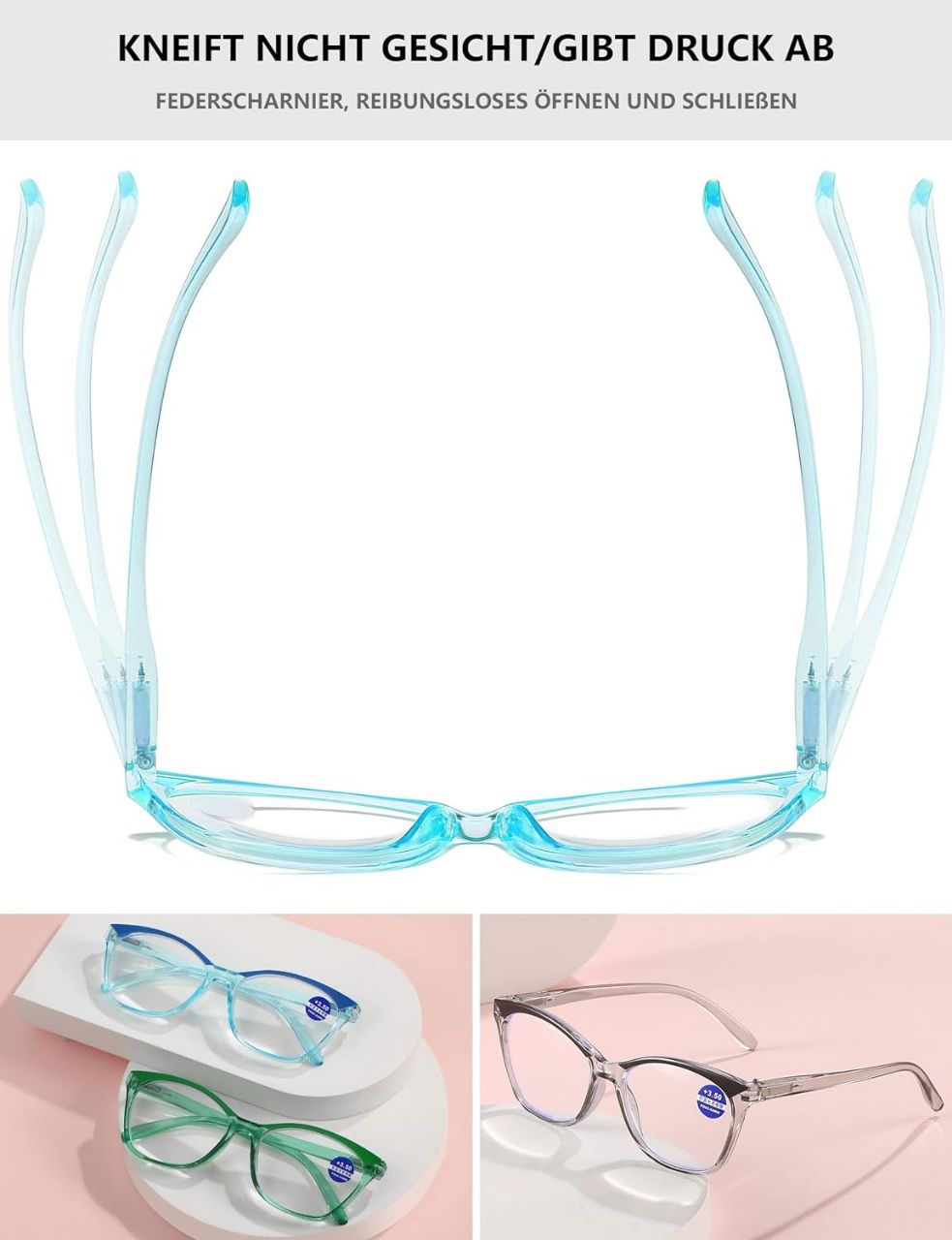 Stylish Blue Light Blocking Computer Glasses for Women with Flexible Spring Hinges - Perfect for Office Work, Gaming & Screen Time Protection