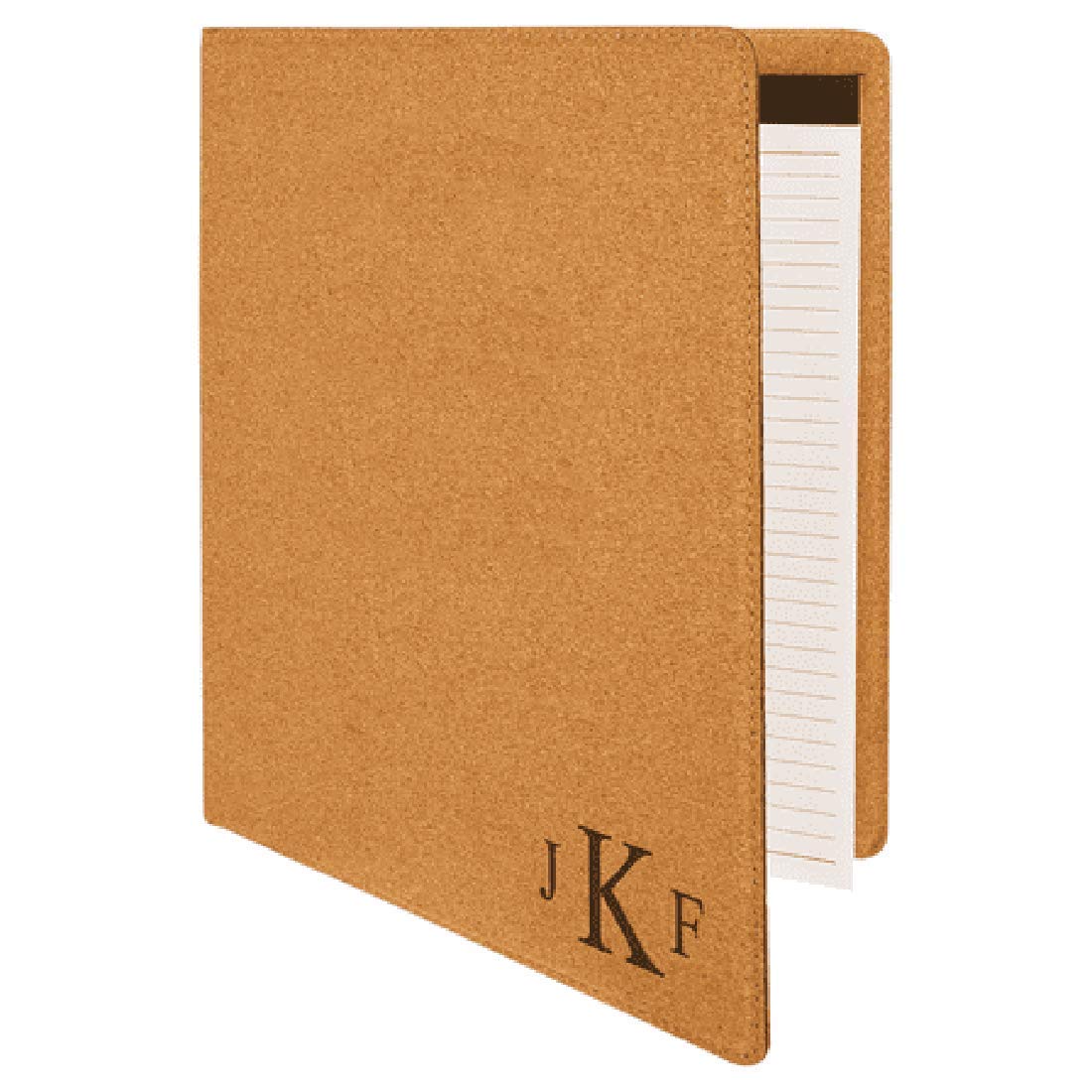 Premium Leather Cork Portfolio & Notebook Set with Roman Monogram - Executive Business Gift for Professionals, Office & Travel Use