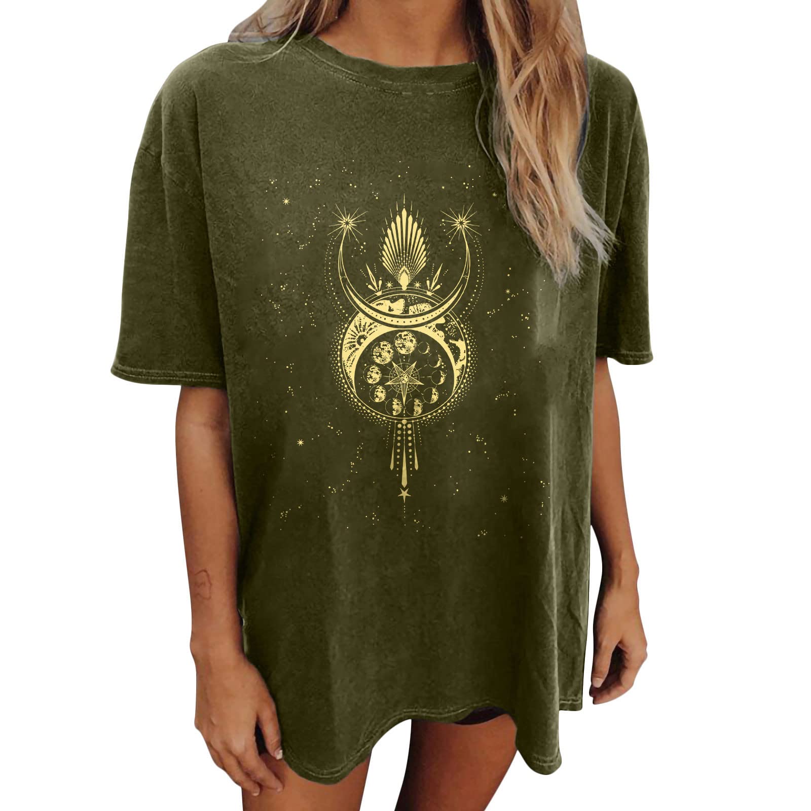 Vintage Skull Print Short Sleeve Blouse for Women - Gothic Drop Sleeve T-Shirt Top | Casual Wear, Halloween Costume, Rock Concert Outfit