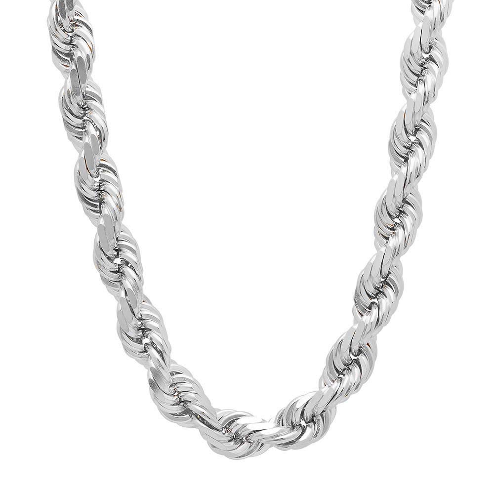 925 Sterling Silver Diamond Cut Rope Chain Necklace for Men - 5MM, 6MM, 7.5MM, 8.5MM Thickness - Italian Made Mens Rope Chain Bracelet & Jewelry - Perfect for Gifts, Weddings, and Everyday Wear