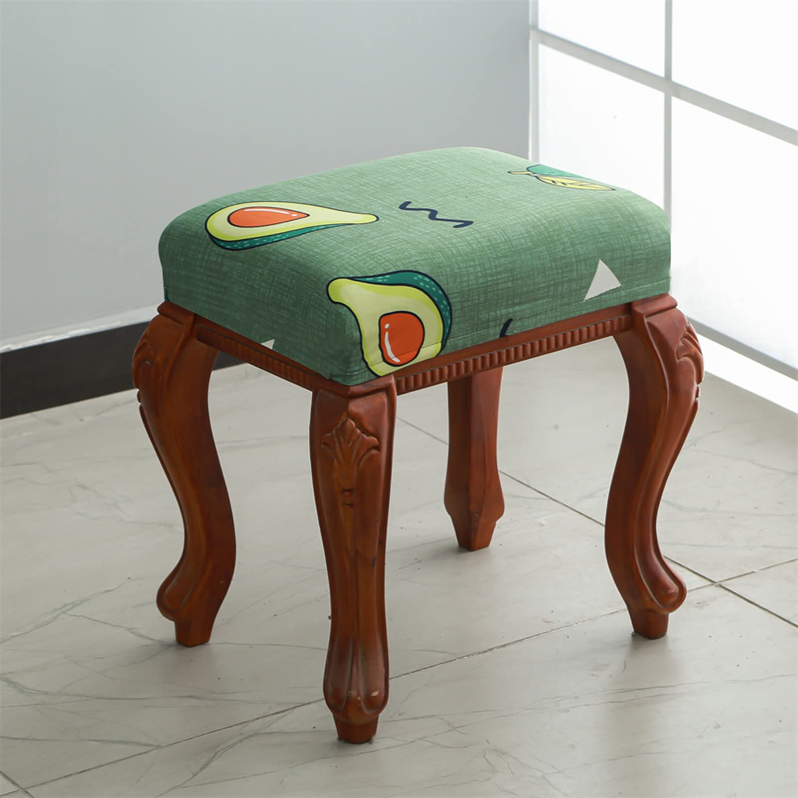 Elastic Rectangle Bar Stool Covers - Washable Stretchable Seat Cushion Covers for Vanity, Dressing Chair & Counter Stools - Perfect for Home, Kitchen, Salon & Office Decor