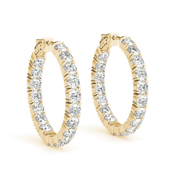 0.8 Inch 4 Prong Round Hoop Earrings - Sterling Silver or Gold Plated - 1/2 Pair (Single Earring) - Perfect for Cartilage, Helix, or Tragus Piercings - Great for Everyday Wear or Special Occasions