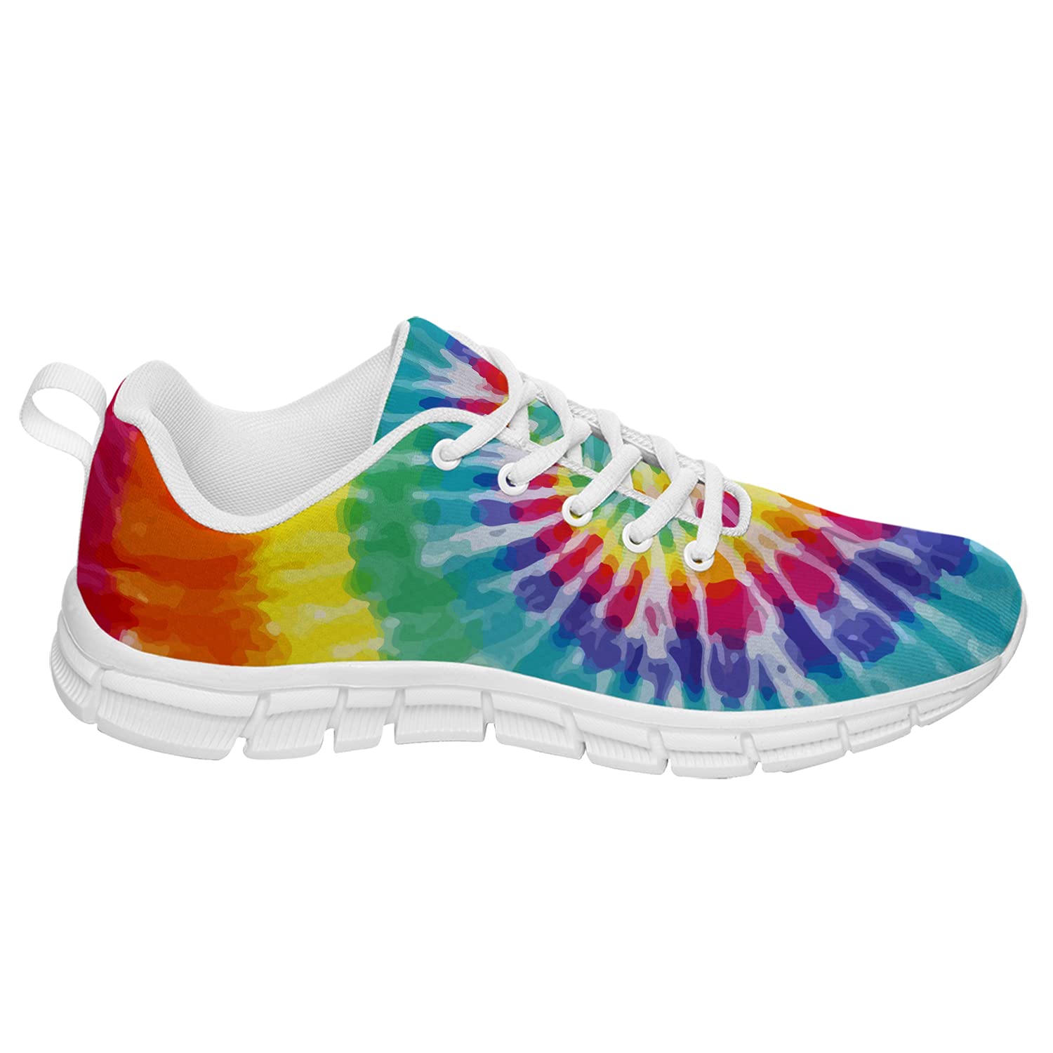 Vibrant Rainbow Tie-Dye Spiral Pattern Unisex Tennis Shoes - Non-Slip Lightweight Walking & Running Sneakers for Men & Women (Men's Size 4.5, Women's Size 6.5) - Perfect for Gym, Jogging, Casual Wear & Gift Giving